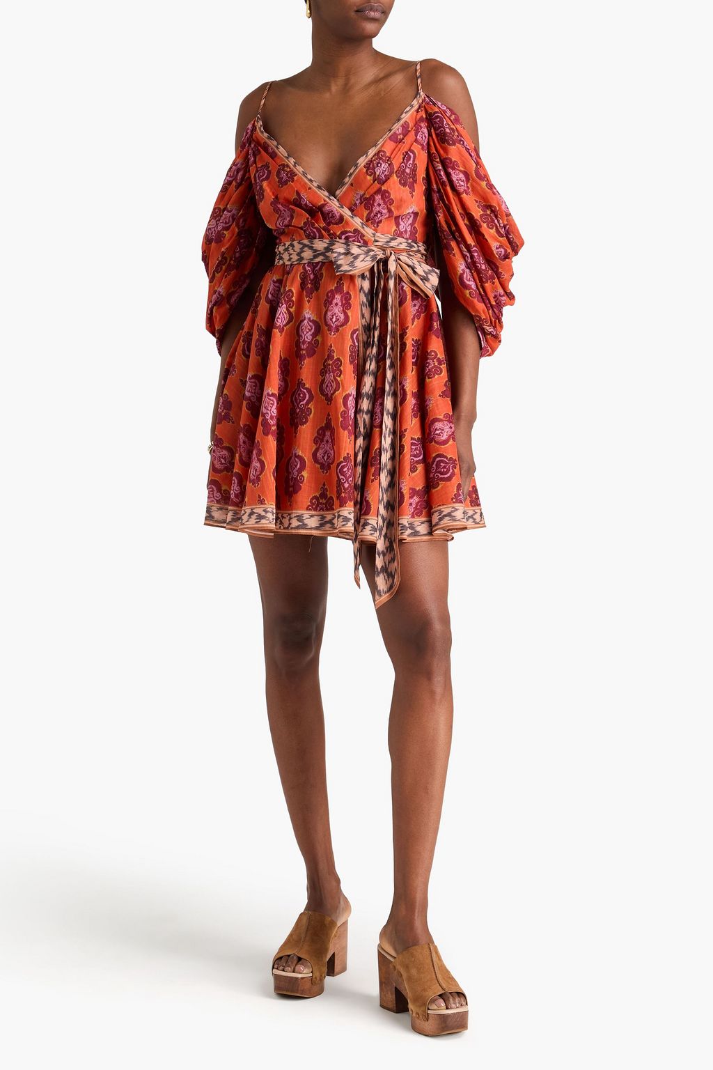 cotton wrap dress mini & Other Stories | linen wrap mini dress | Black