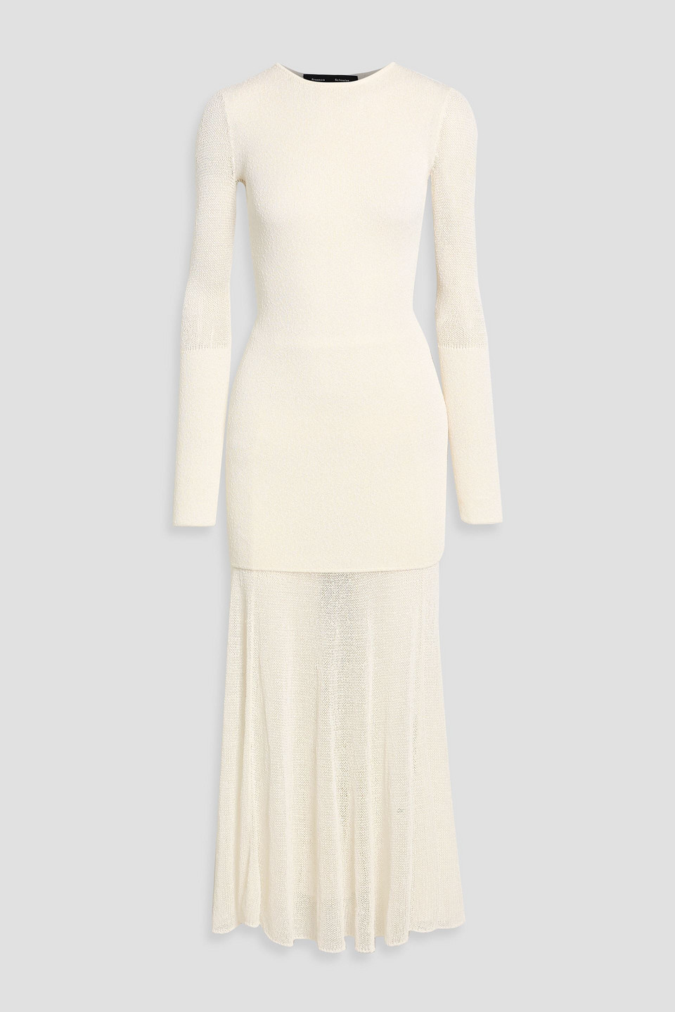 proenza schouler - anita layered bouclé and stretch-knit midi dress - white - xs