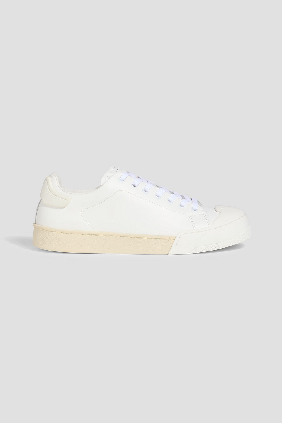 Marni Dada Rubber-trimmed Leather Sneakers In White