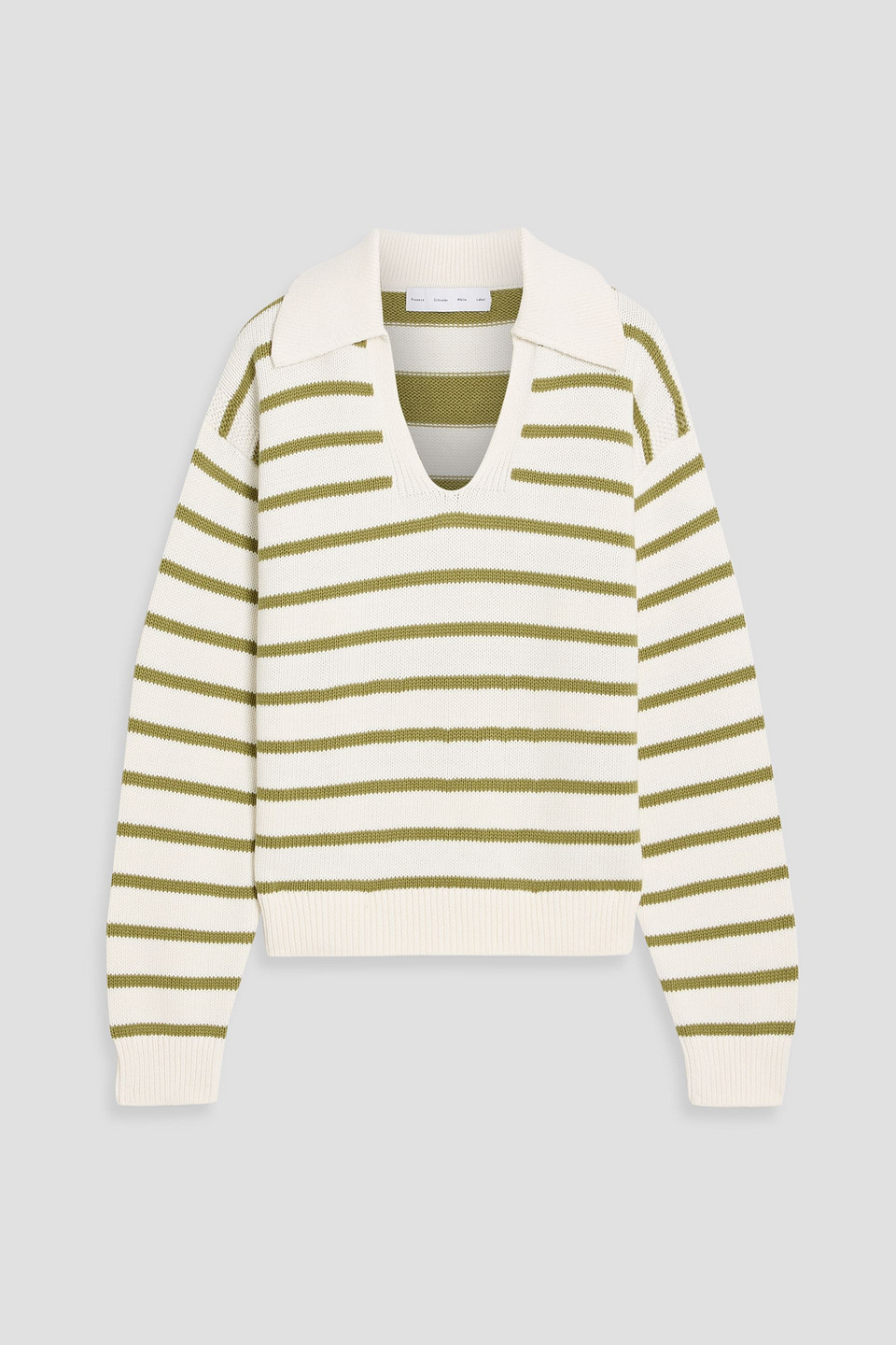 Proenza Schouler Murphy Striped Cotton And Cashmere-blend Sweater In White