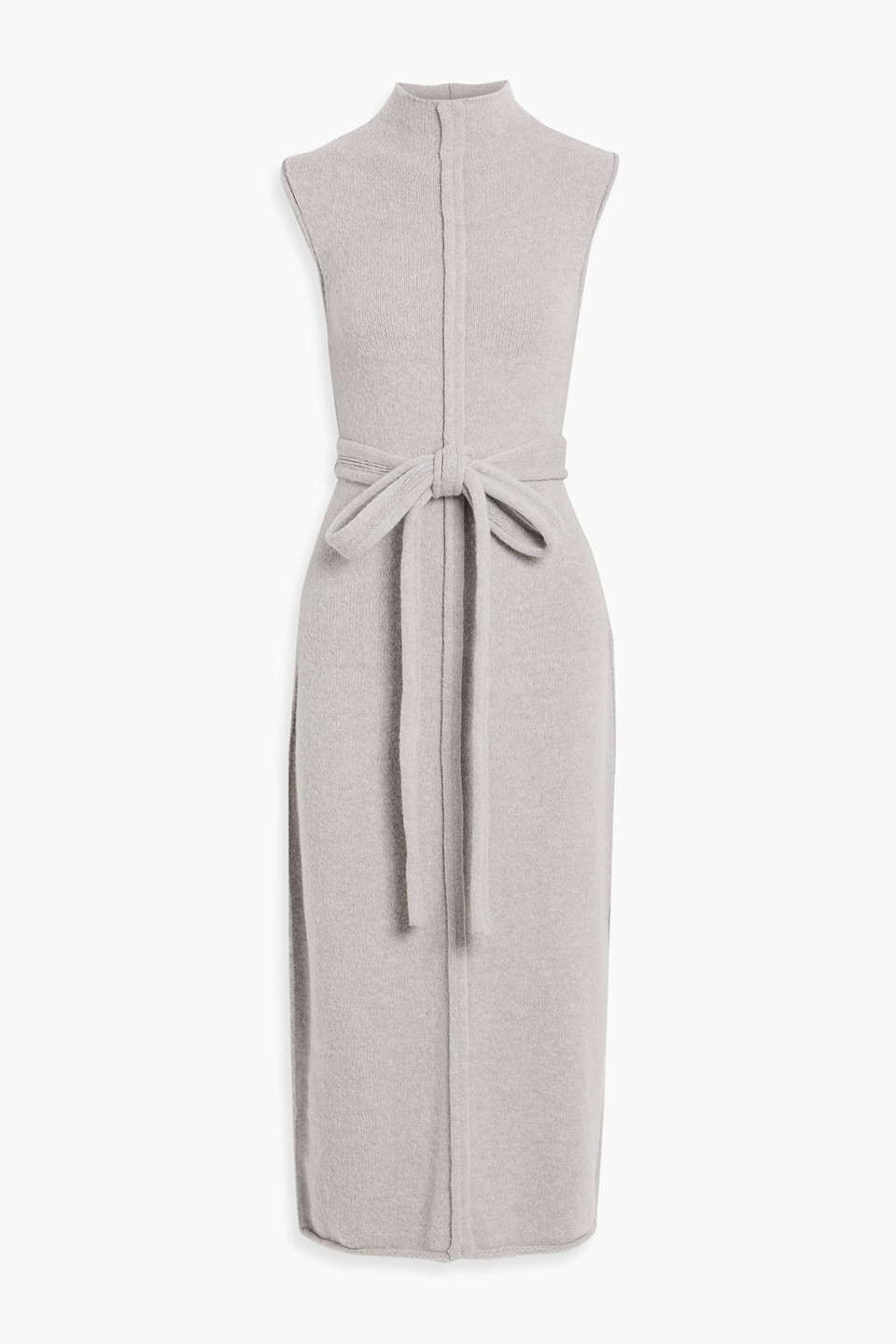 proenza schouler - zola belted knitted midi dress - gray - xxs