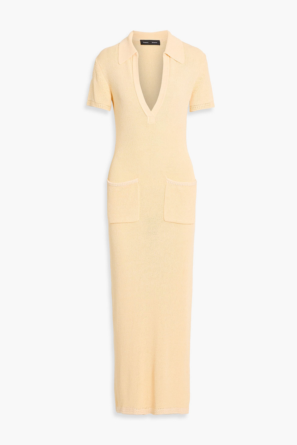 proenza schouler - auden knitted maxi shirt dress - white - l