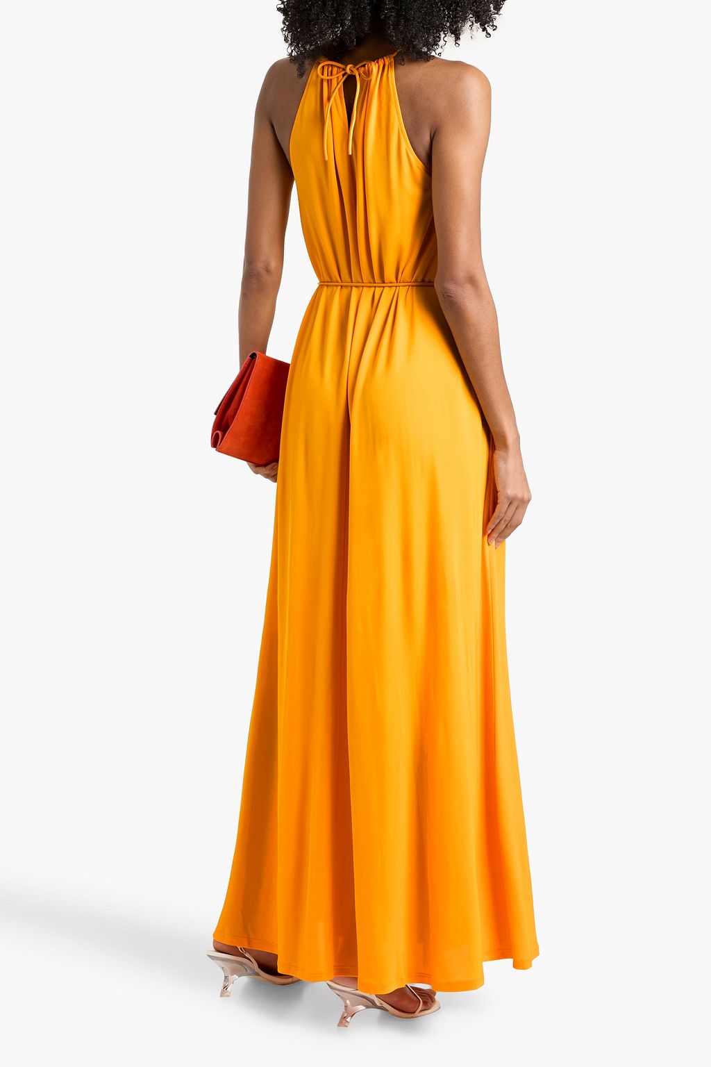 Lenny Dress in Matte Jersey Marigold | Proenza Schouler White Label Official Site