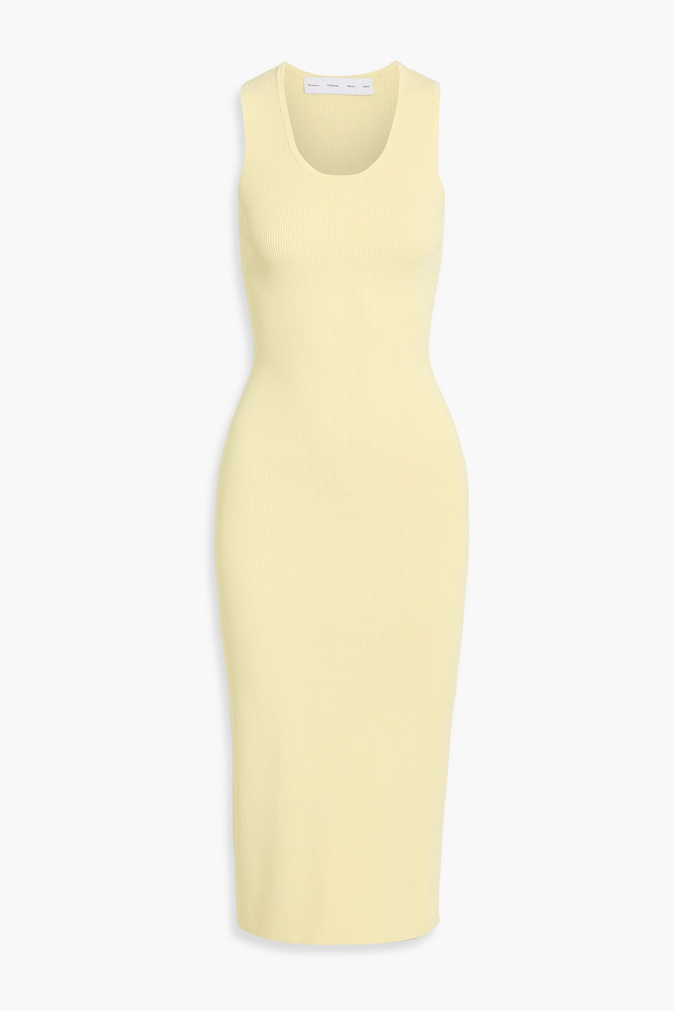 proenza schouler pswl - cole ribbed-knit midi dress - yellow - s