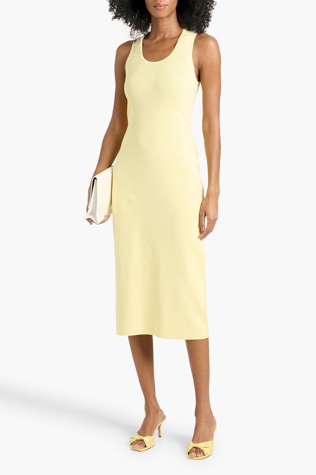 PROENZA SCHOULER PSWL Cole ribbed-knit midi dress | THE OUTNET PROENZA SCHOULER PSWL Cole ribbed-knit midi dress | THE OUTNET