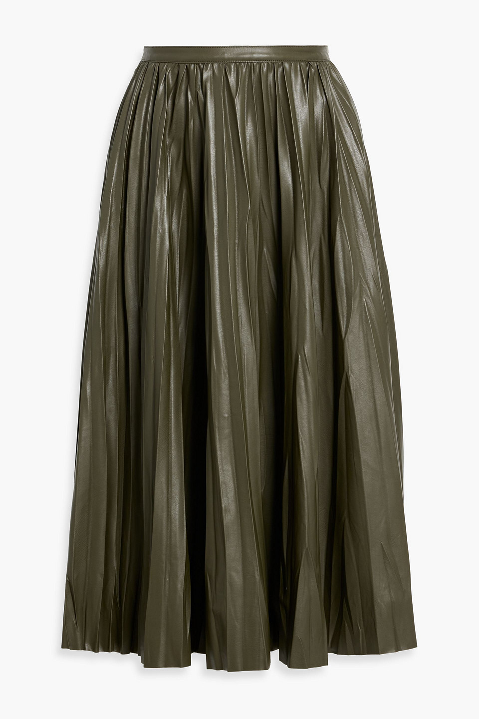 Proenza Schouler Rosalyn Pleated Midi Skirt In Green