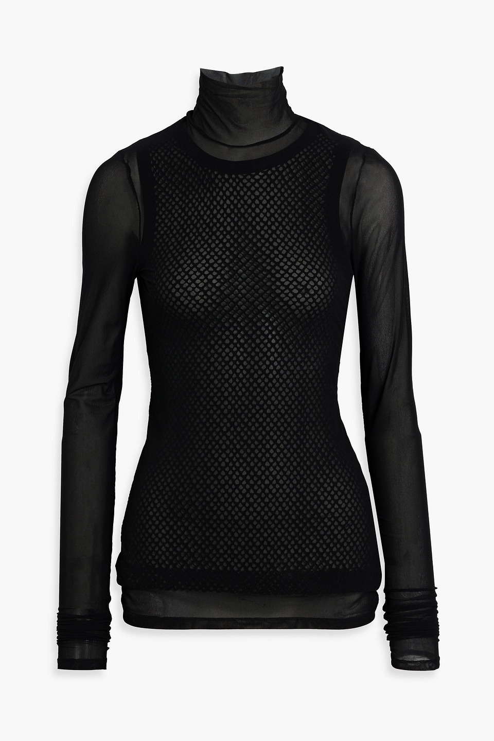 proenza schouler - rio stretch-jersey turtleneck top - black - us 0