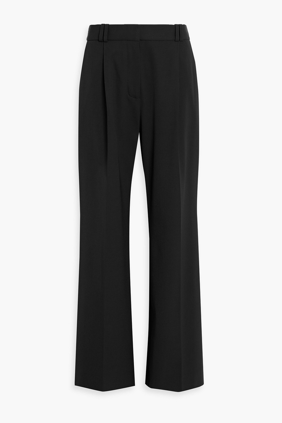 proenza schouler - savannah pleated wool-blend gabardine wide-leg pants - black - us 0