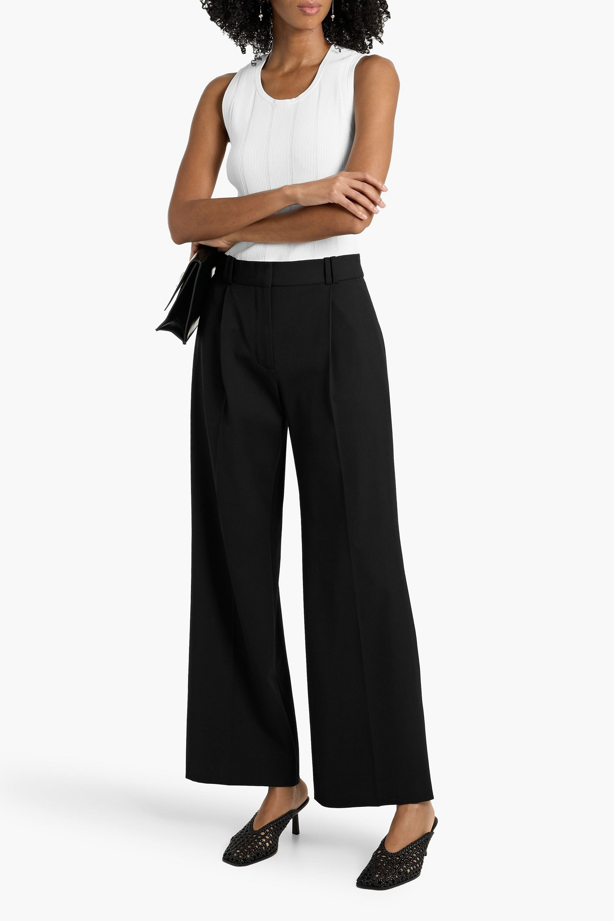 Proenza Schouler Savannah wool-blend gabardine wide-leg pants