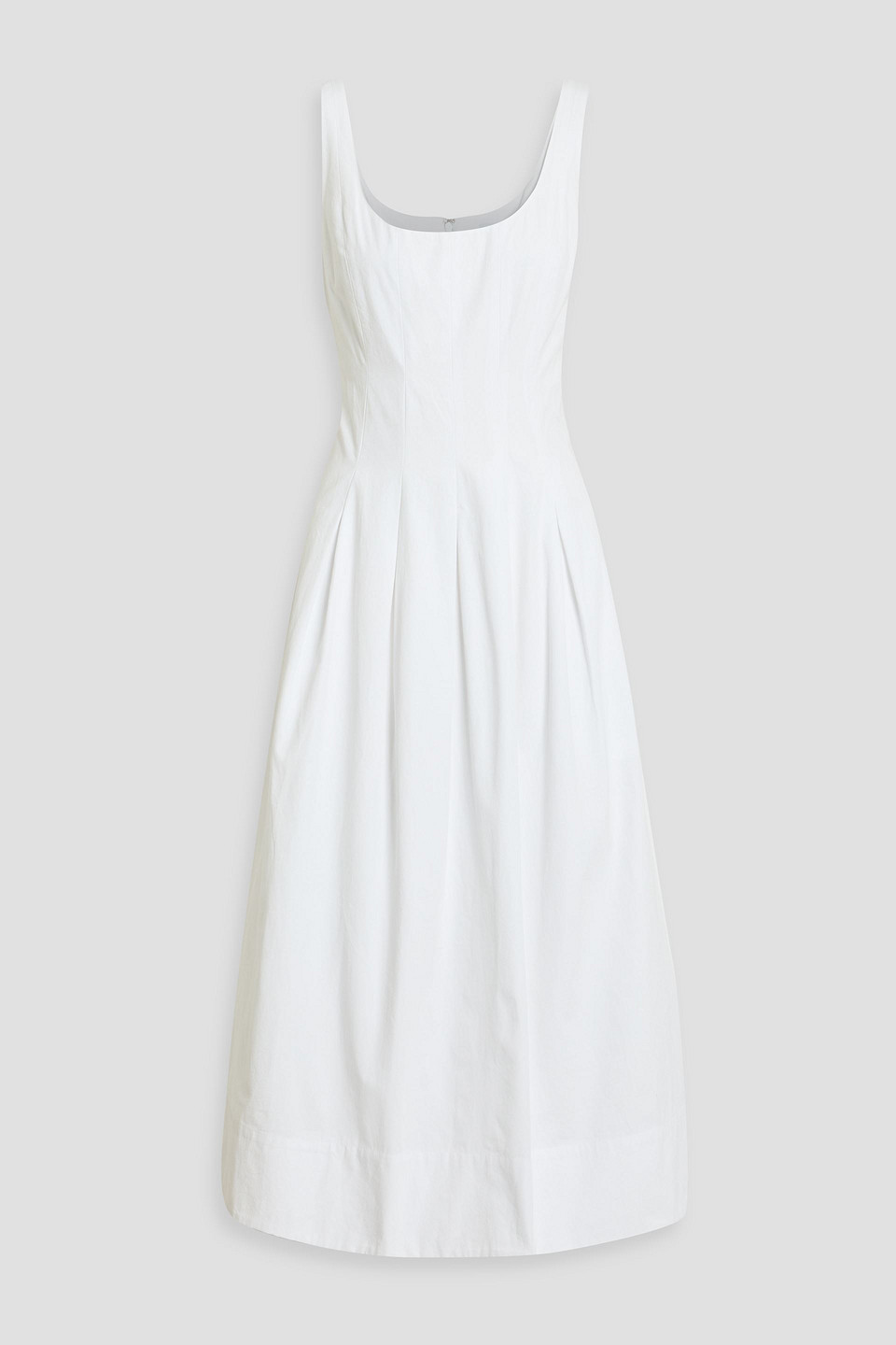proenza schouler - shelby pleated cotton-poplin midi dress - white - us 0