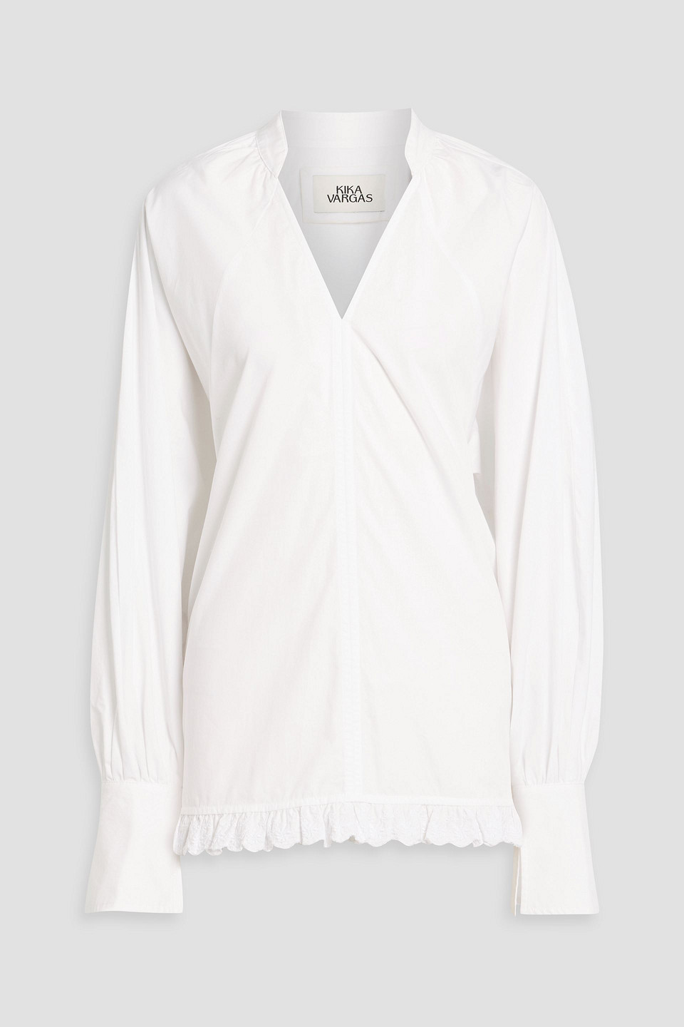 Kika Vargas America Ruffled Cotton-poplin Blouse In White