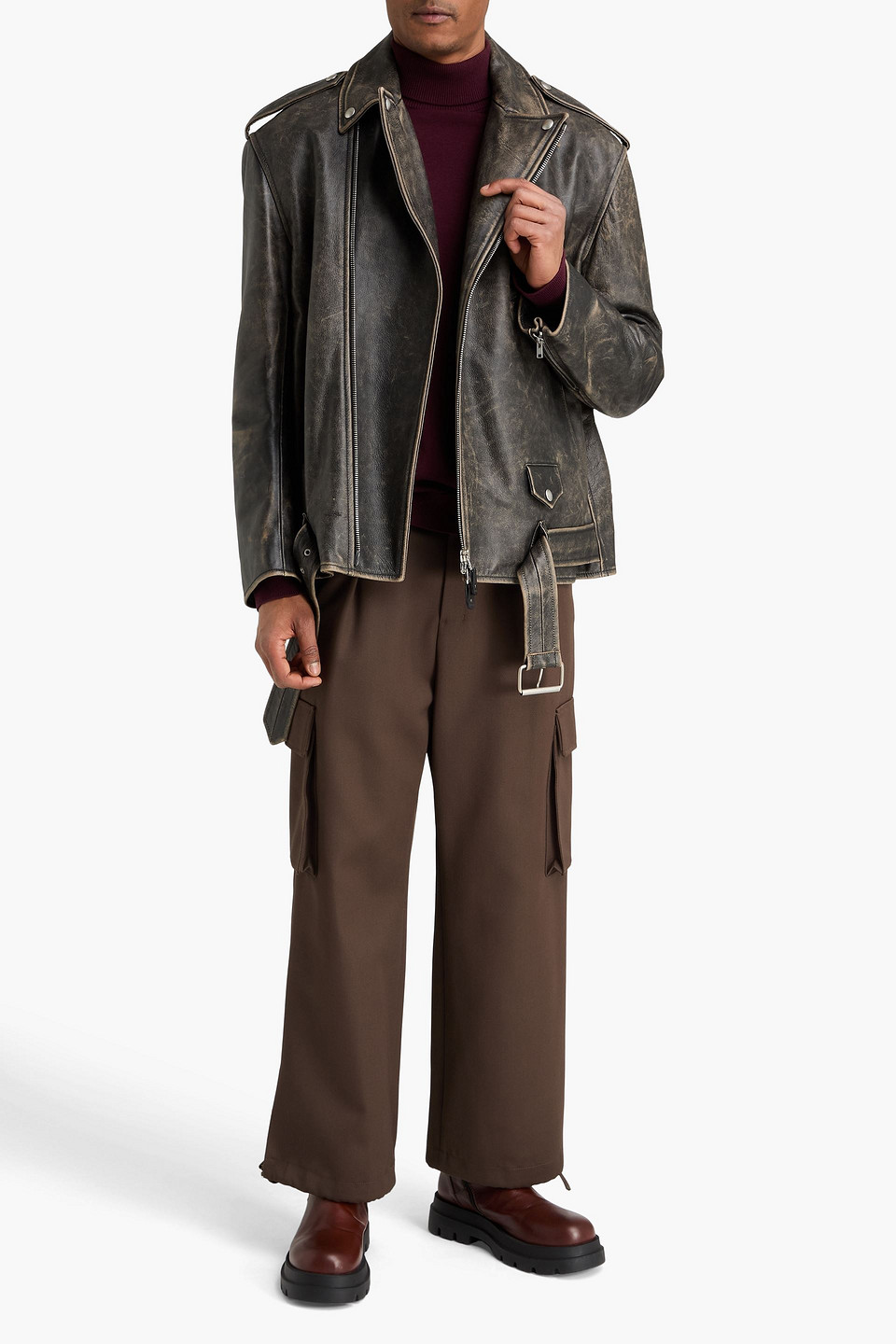 Marni - Bikerjacke Aus Leder - Schwarz - It 48 