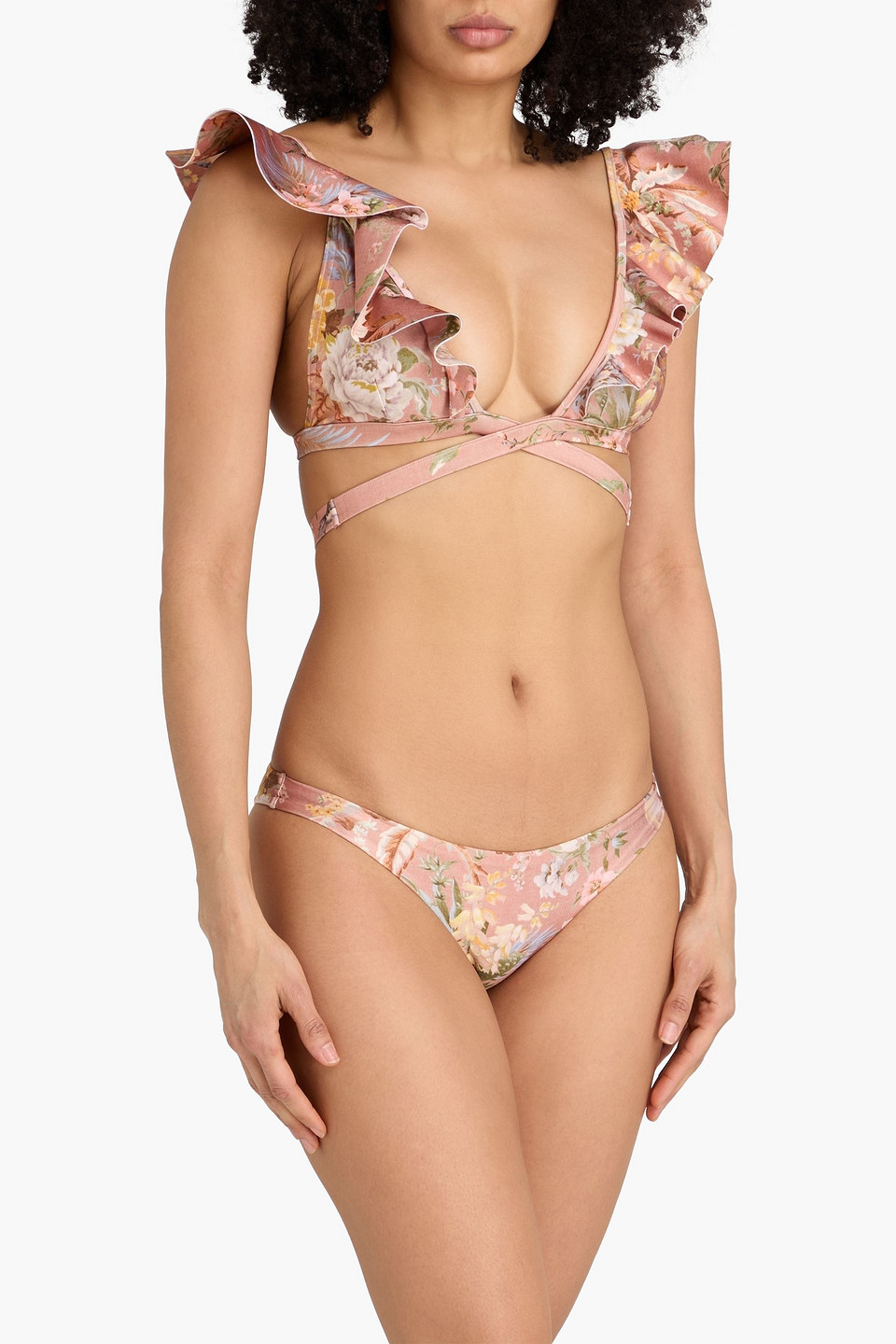  Zimmermann - Ruffled Floral-print Bikini - Pink - 4 
