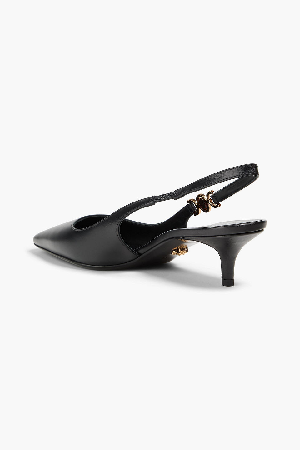  Versace - Slingback-pumps Aus Lackleder Mit Verzierung - Schwarz - Eu 35 