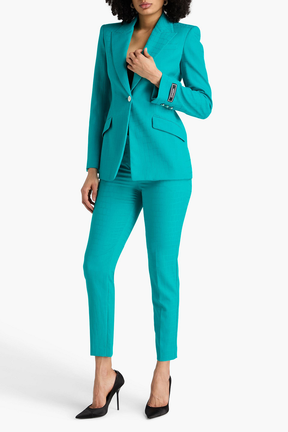  Versace - Sakko Aus Woll-jacquard - Blau - It 40 