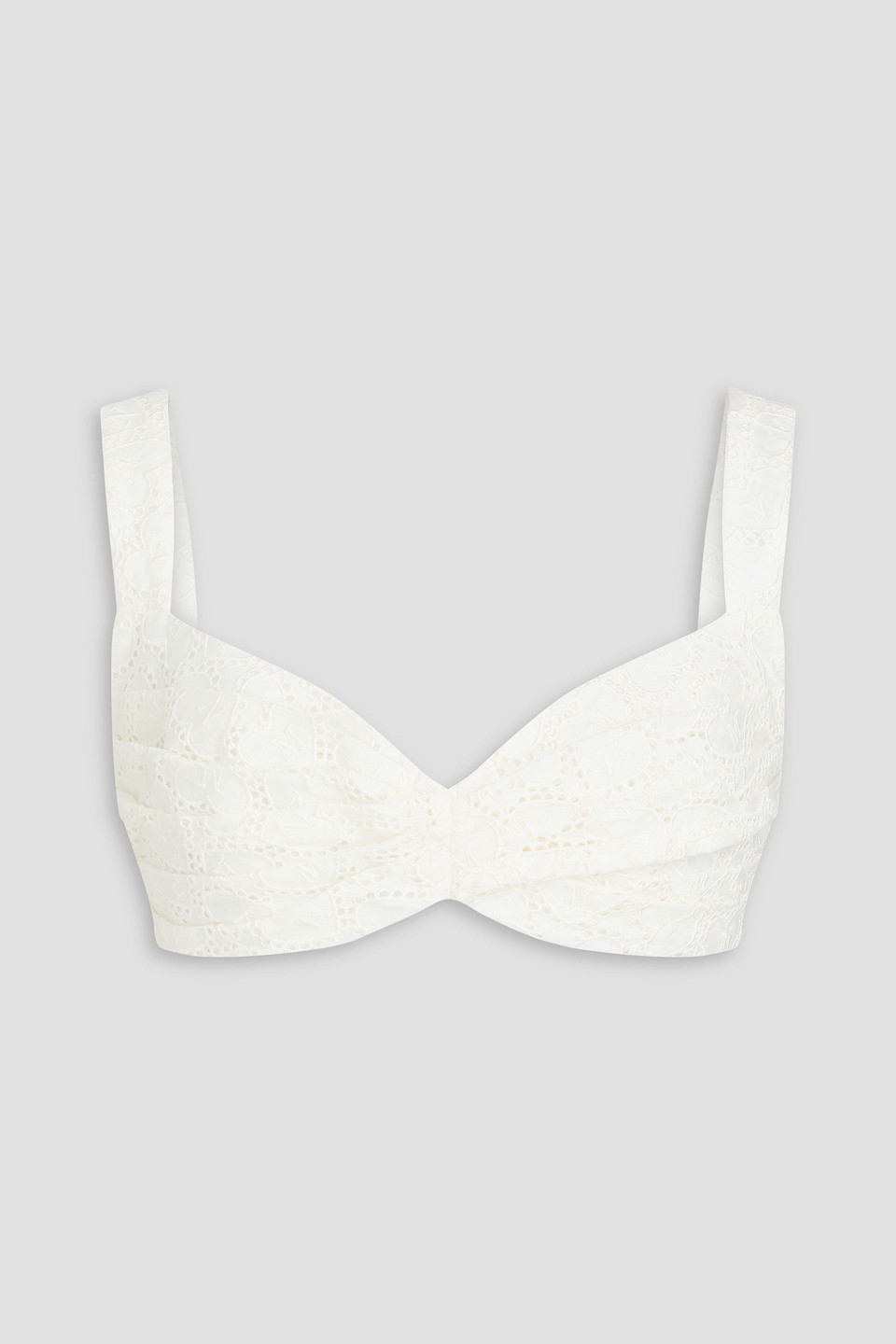 Zimmermann Bustier Aus Baumwolle Mit Lochstickerei In White