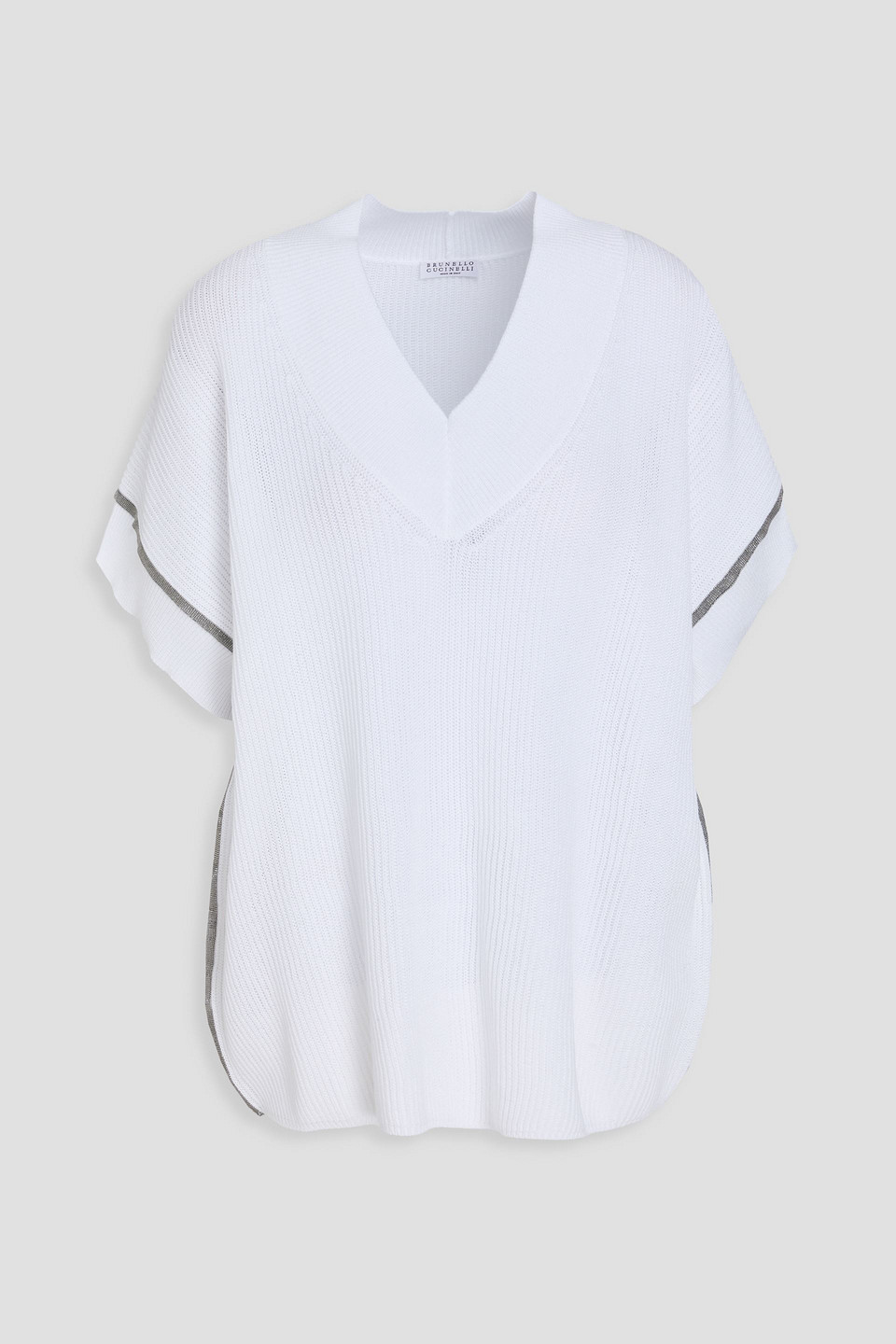 Brunello Cucinelli Bead-embellished Cotton Top In White