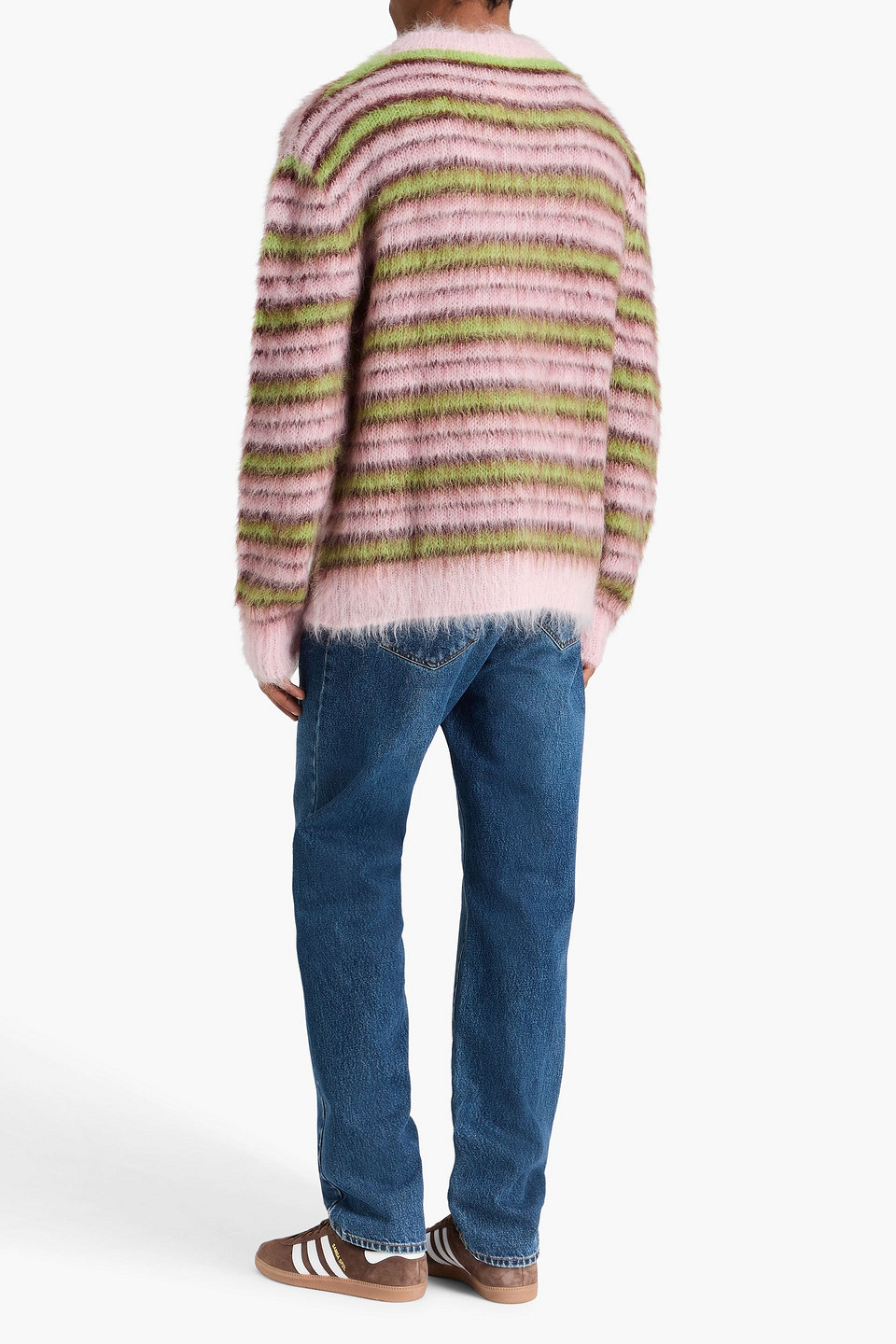  Marni - Gestreifter Pullover Aus Einer Mohairmischung - Pink - It 50 