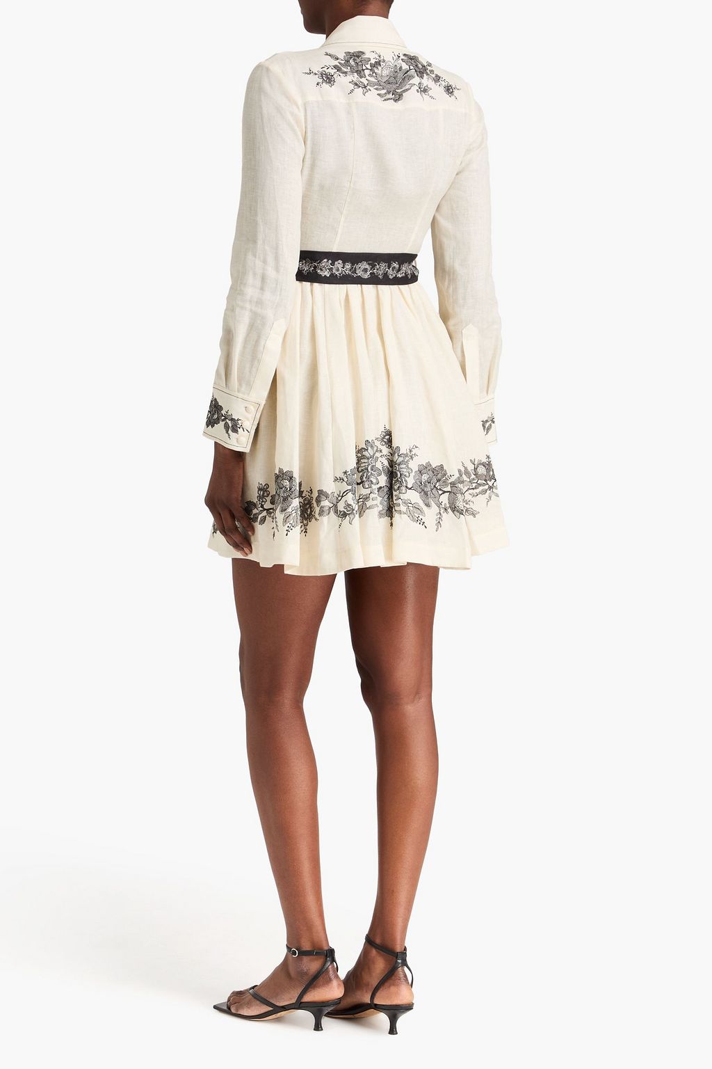 long sleeve dress ivory On A High Puff Sleeves Low Back Mini Dress Ivory