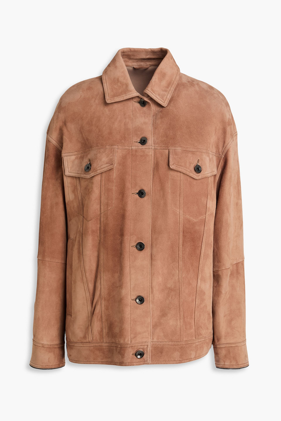 Brunello Cucinelli Suede Jacket In Brown