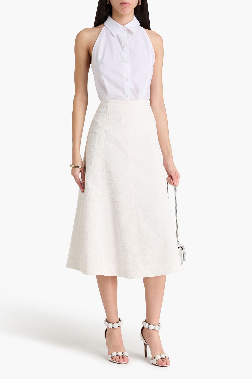 VERONICA BEARD Fellini floral-jacquard midi skirt | THE OUTNET