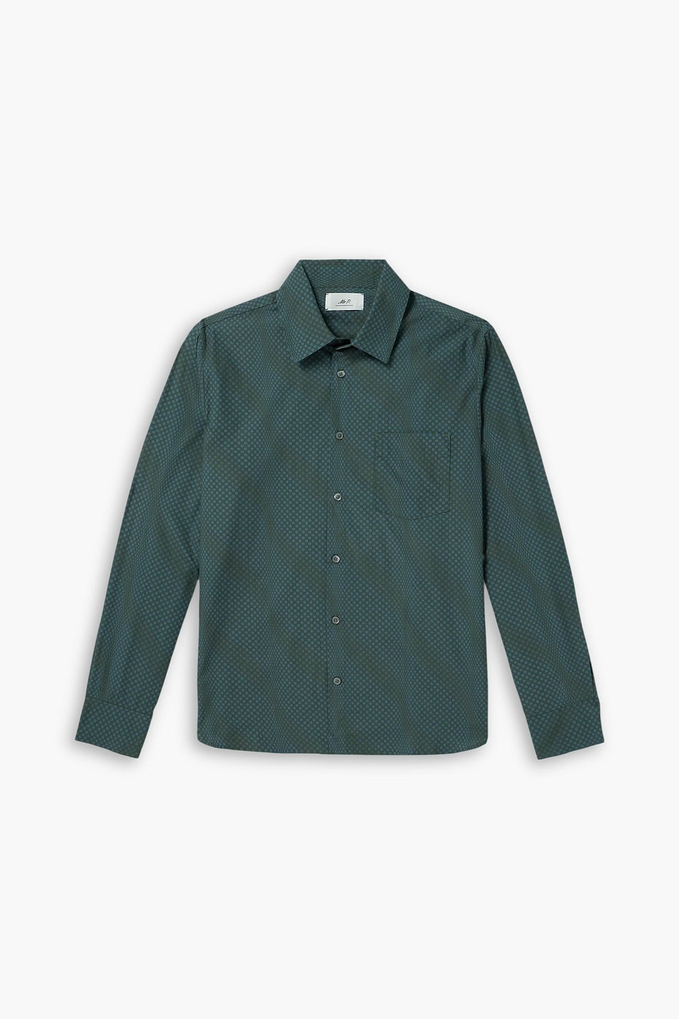 mr p. - polka-dot cotton shirt - green - xs