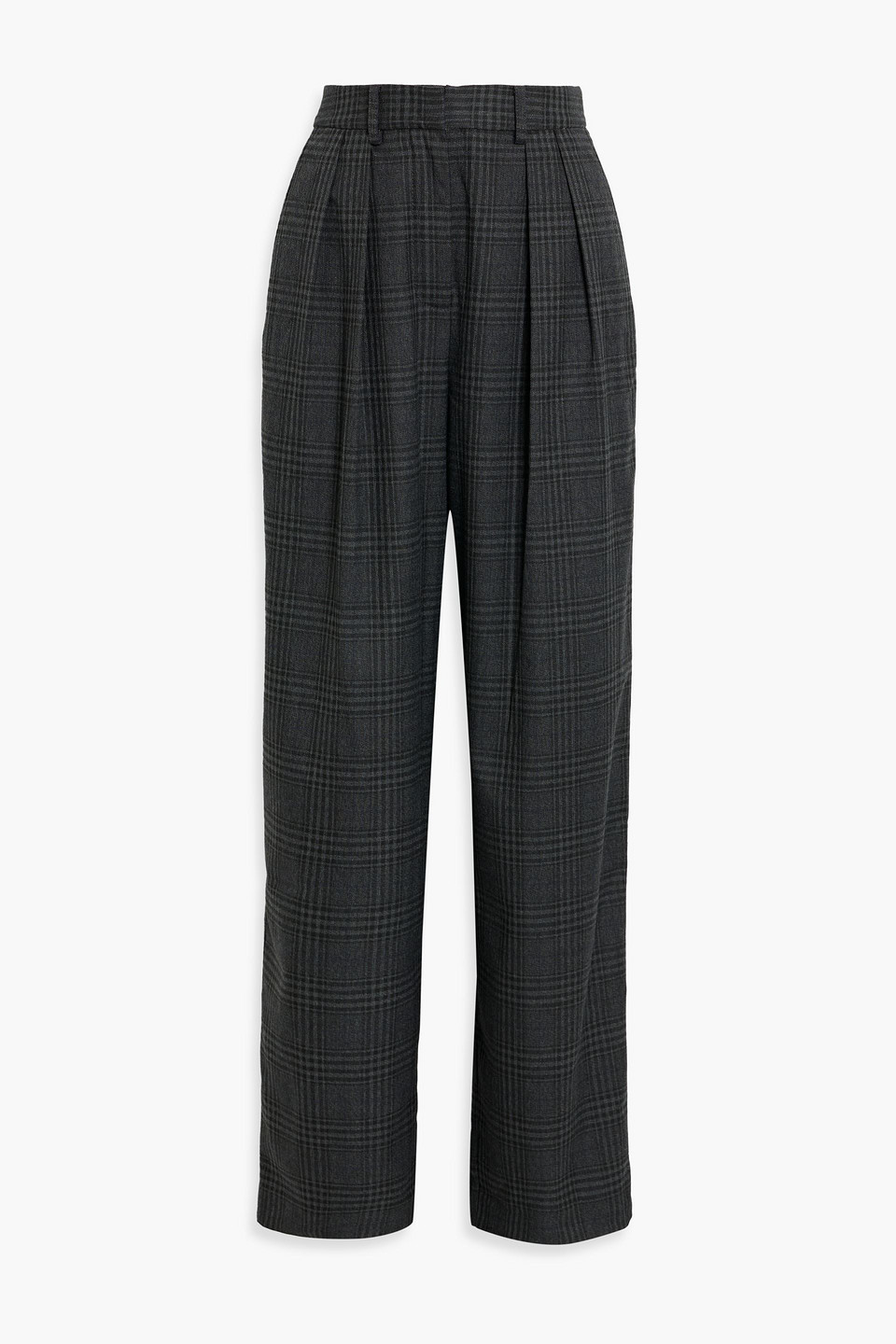 proenza schouler pswl - eleanor prince of wales checked flannel straight-leg pants - gray - us 2