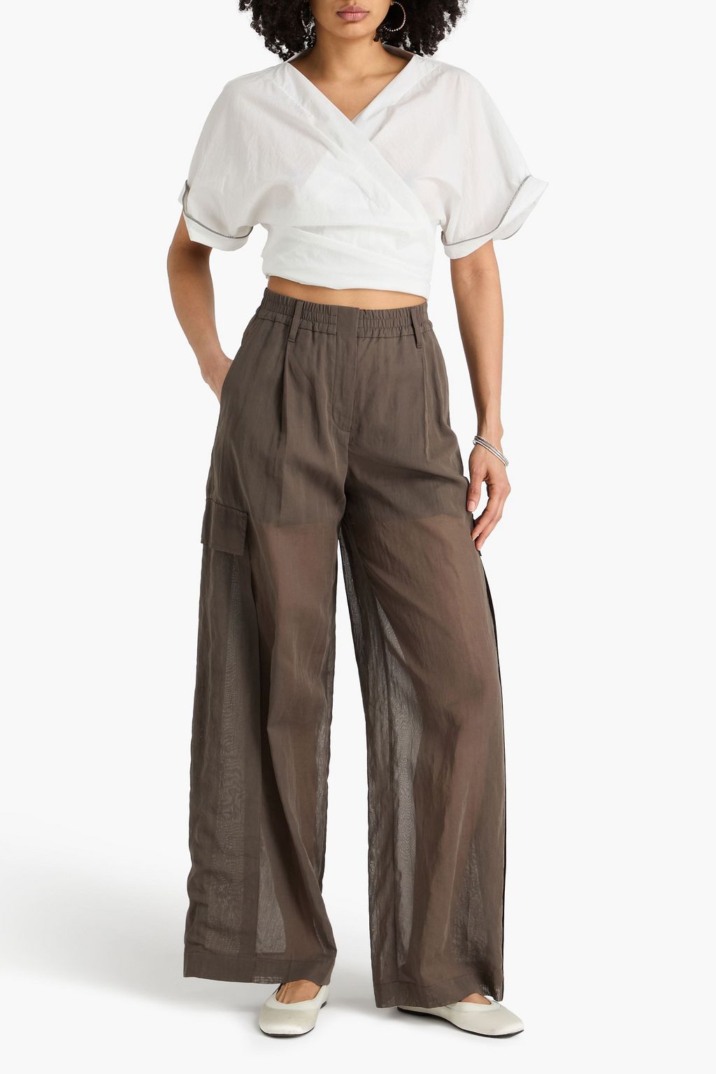 BRUNELLO CUCINELLI Cotton-voile cargo pants | THE OUTNET