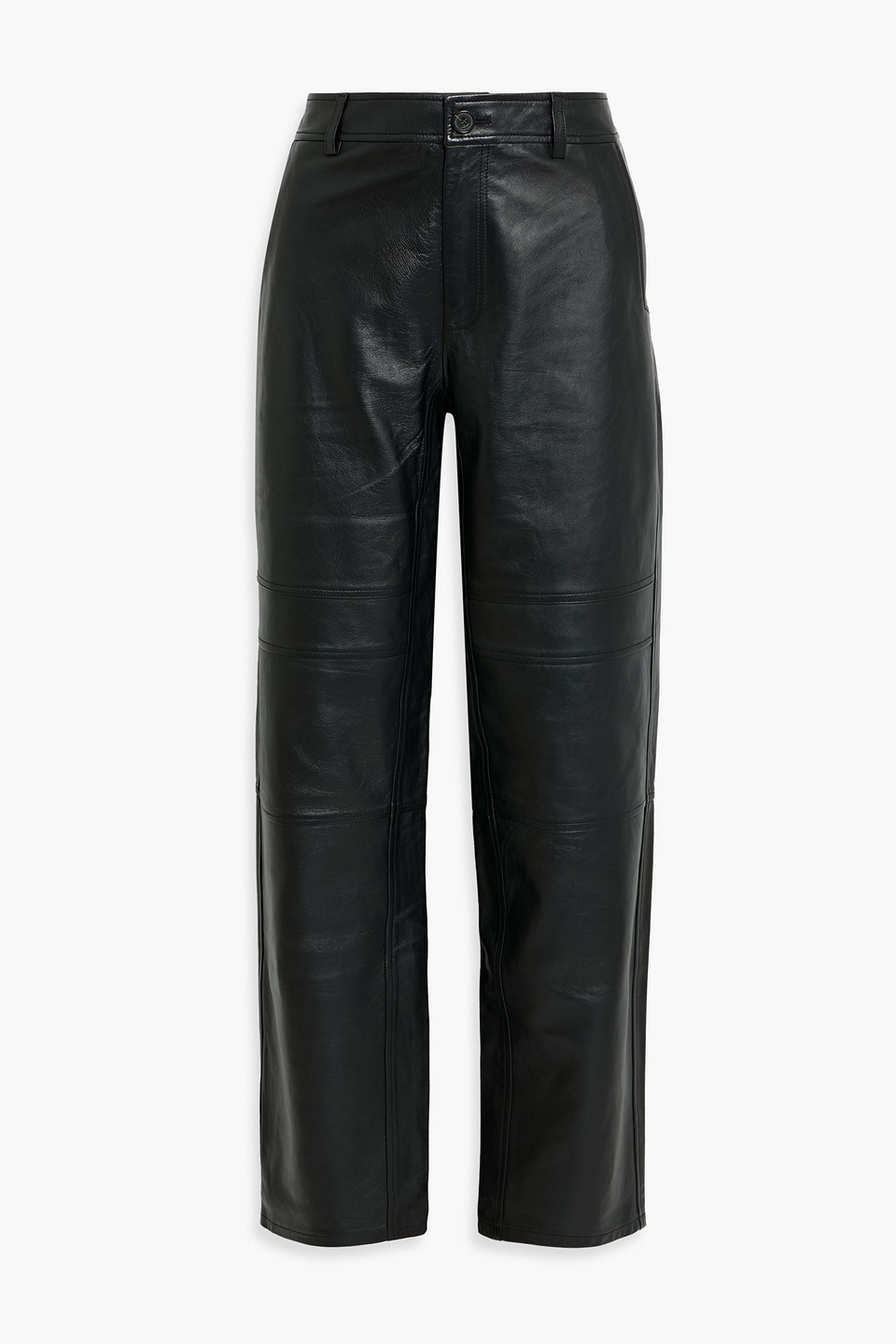 proenza schouler - smyth leather straight-leg pants - black - us 0