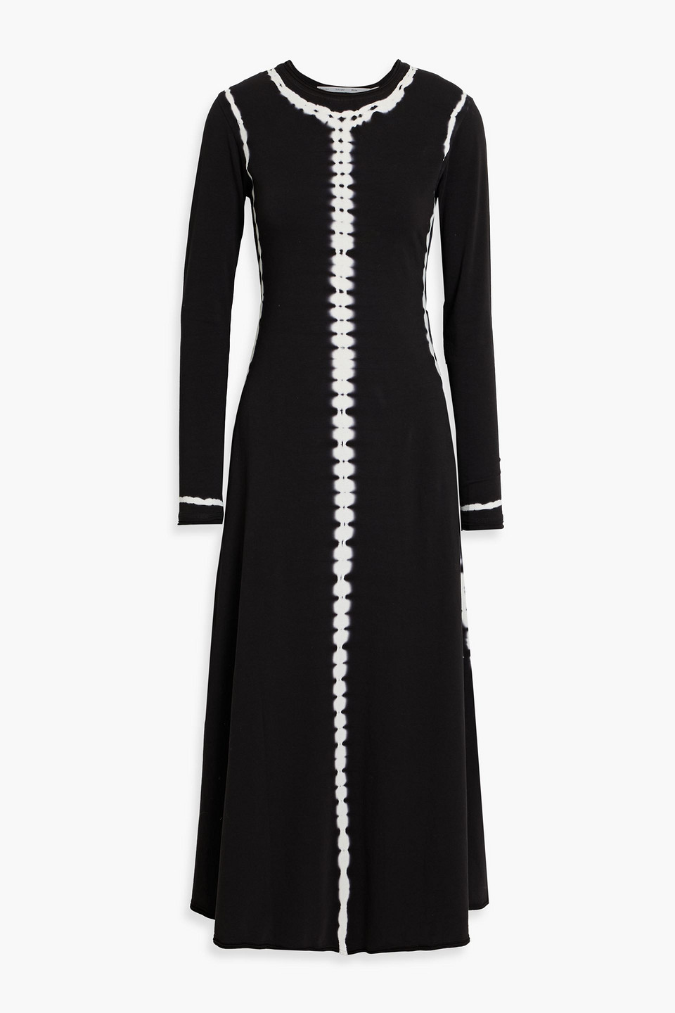 proenza schouler pswl - kieran printed cotton-blend jersey midi dress - black - xs