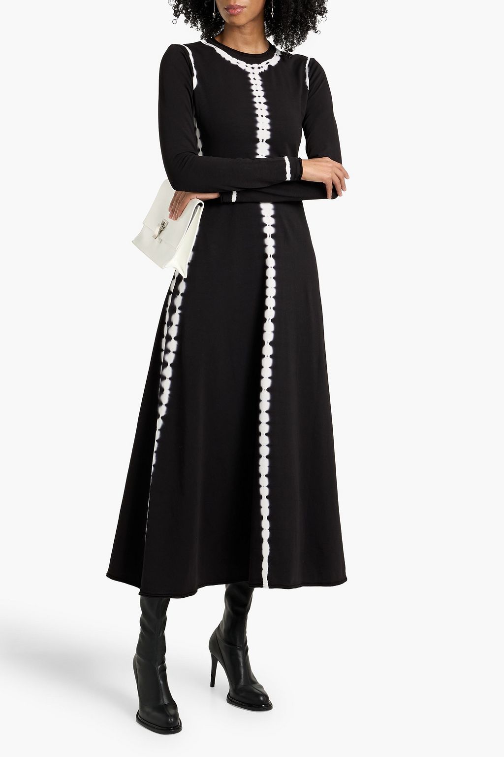 PROENZA SCHOULER PSWL Kieran printed cotton-blend jersey midi dress - Women - Black Dresses - XS