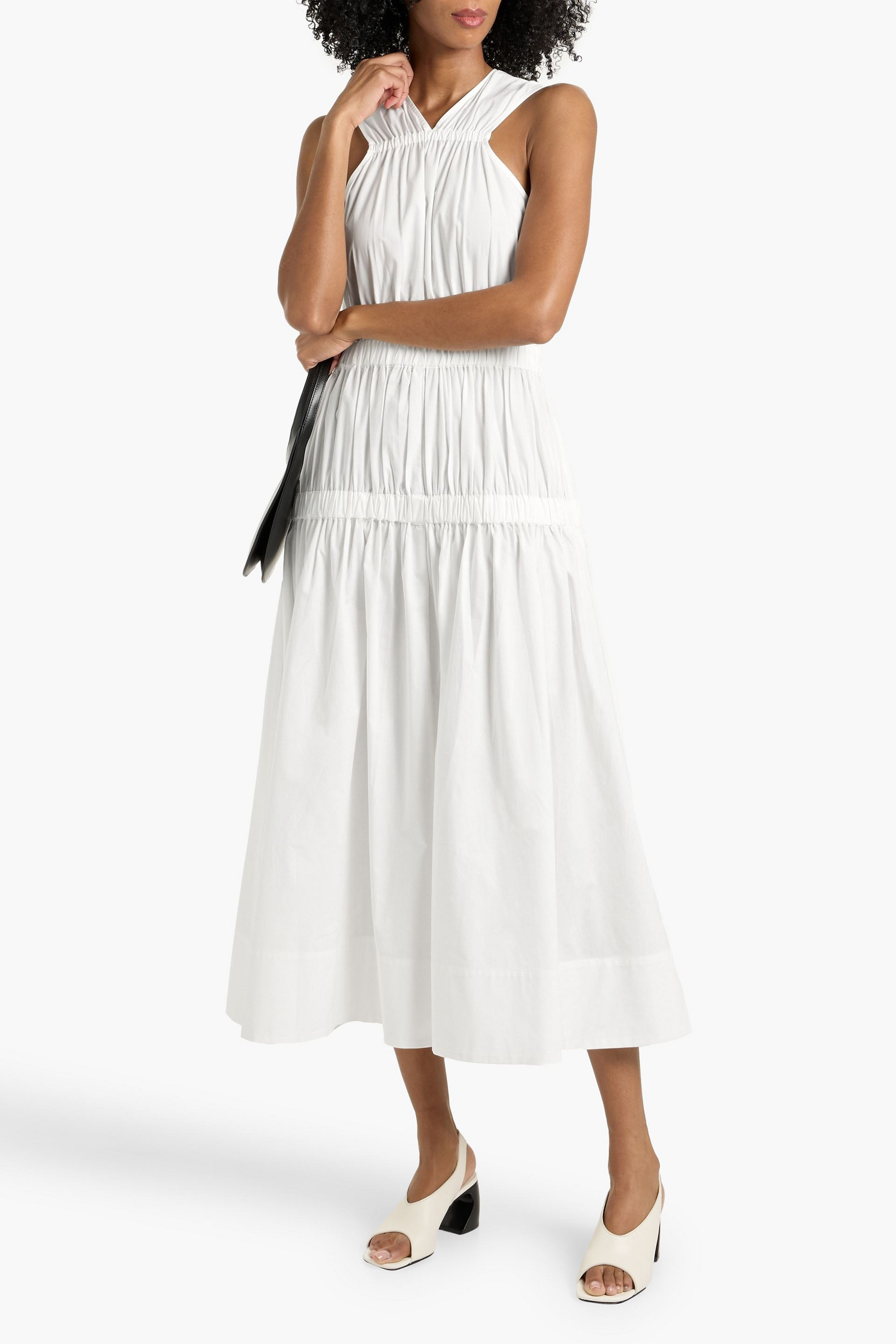 Proenza Schouler Libby tiered cotton-poplin midi dress