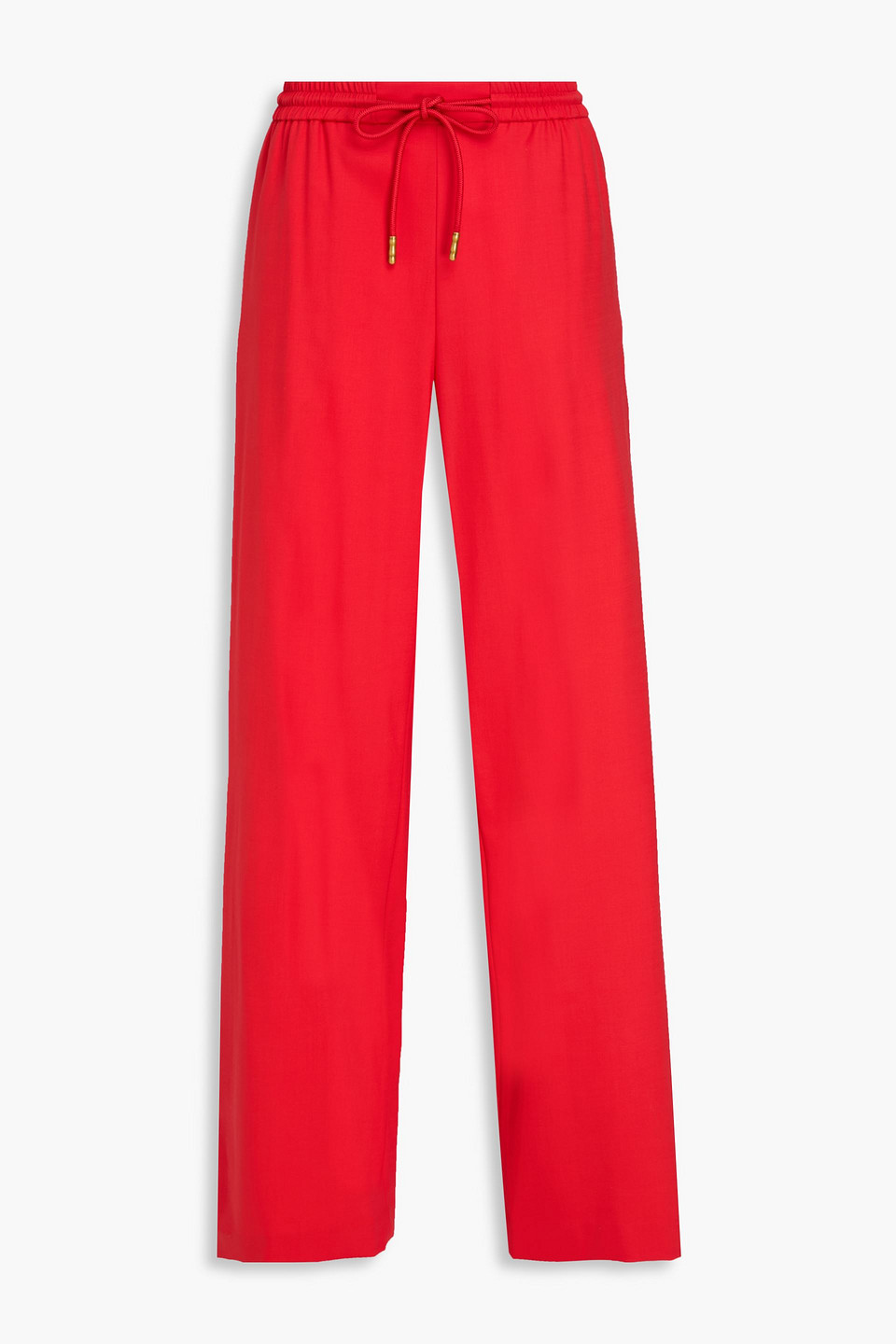 Zimmermann Wool-blend Twill Wide-leg Pants In Red