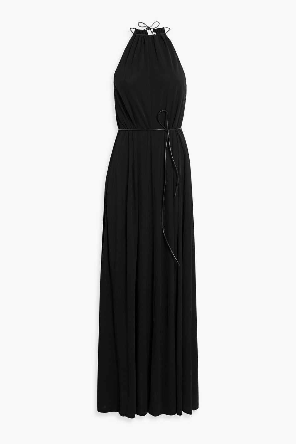 proenza schouler - lenny gathered jersey maxi dress - black - us 4
