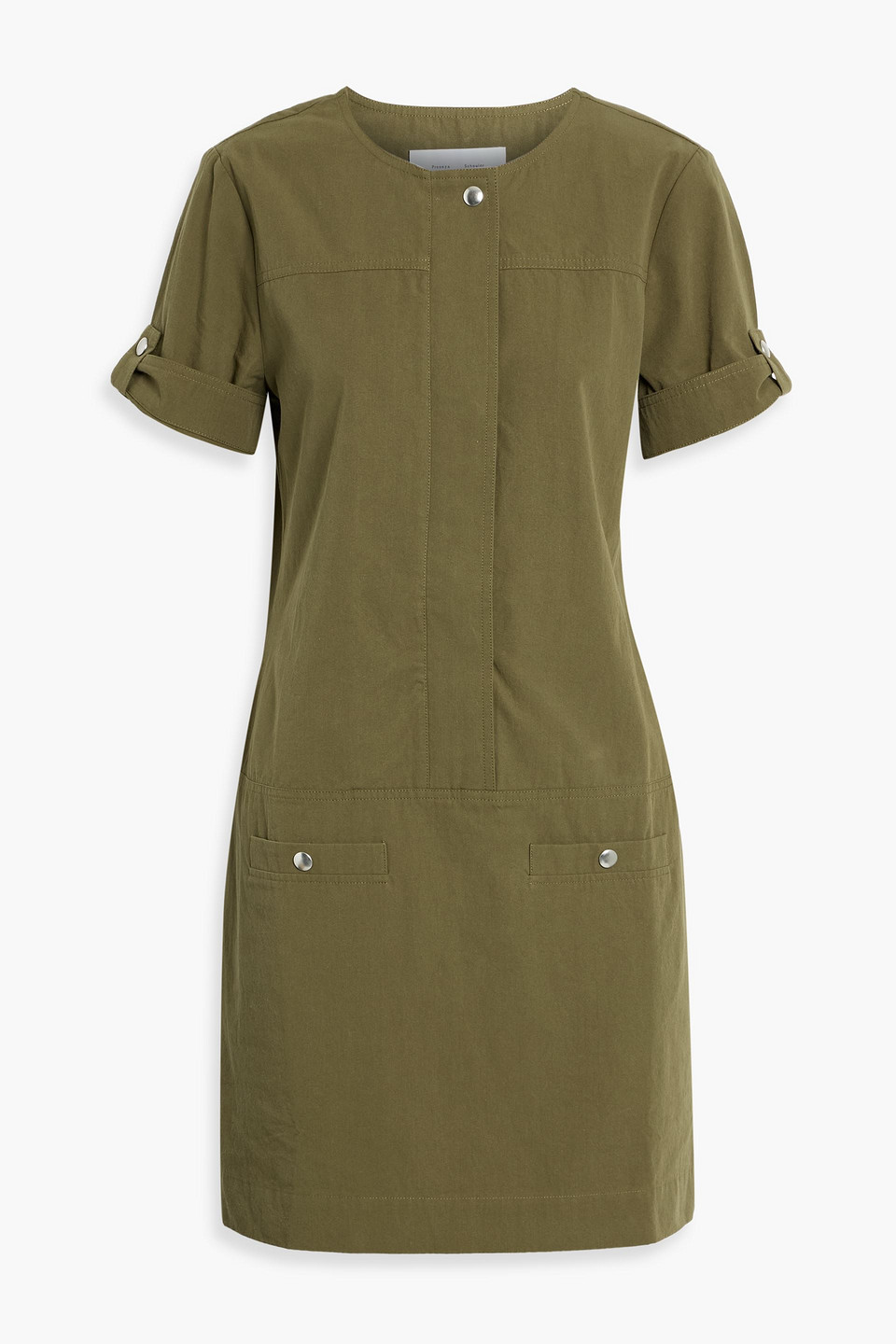 Proenza Schouler Watson Cotton-twill Mini Dress In Green