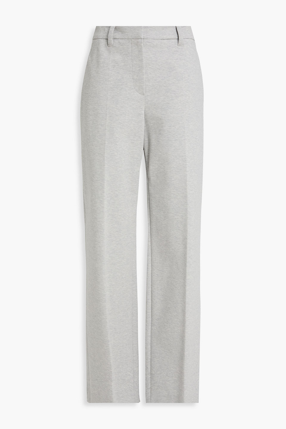 brunello cucinelli - cotton-blend jersey wide-leg pants - gray - it 42