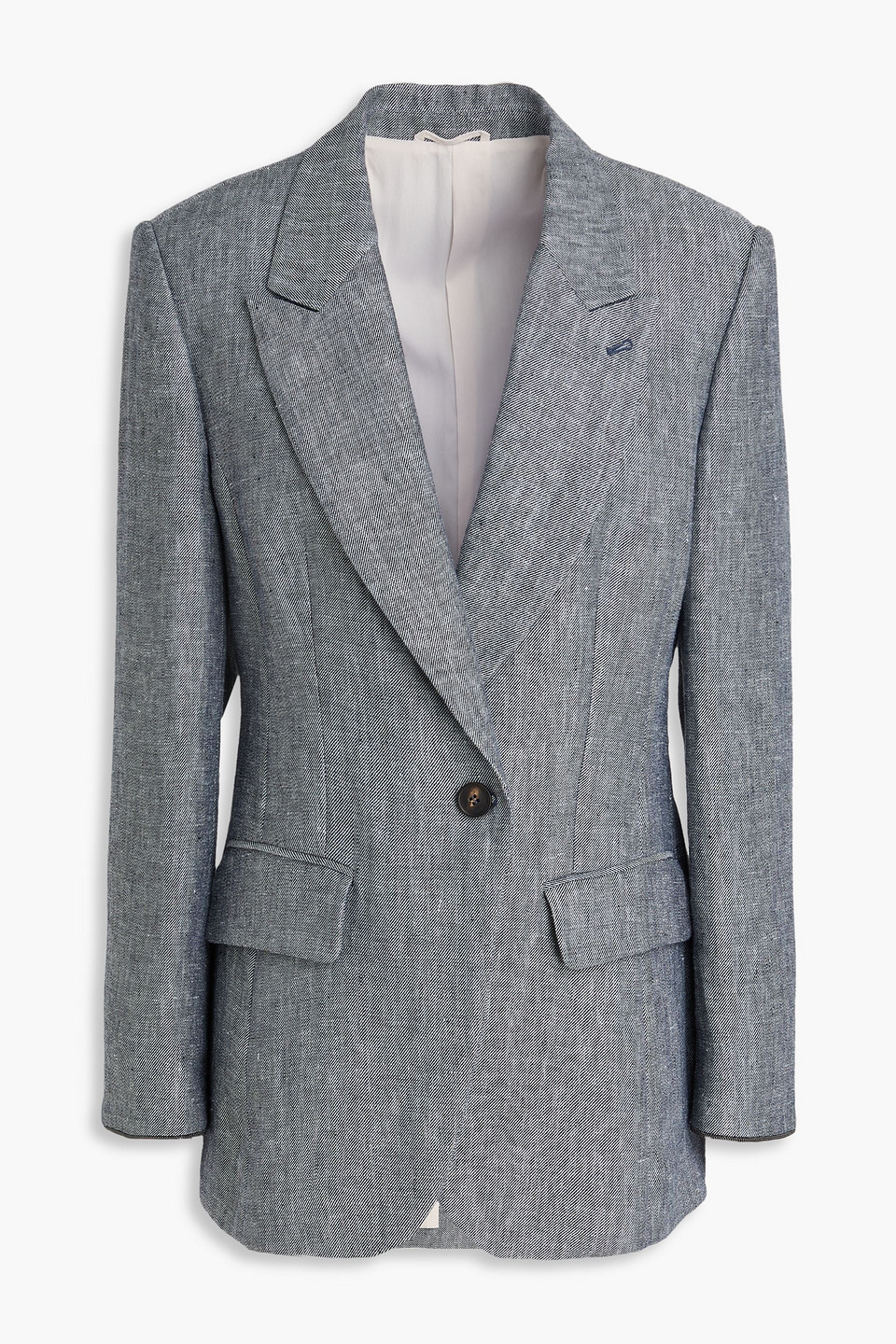 Brunello Cucinelli Hemp And Linen-blend Blazer In Blue