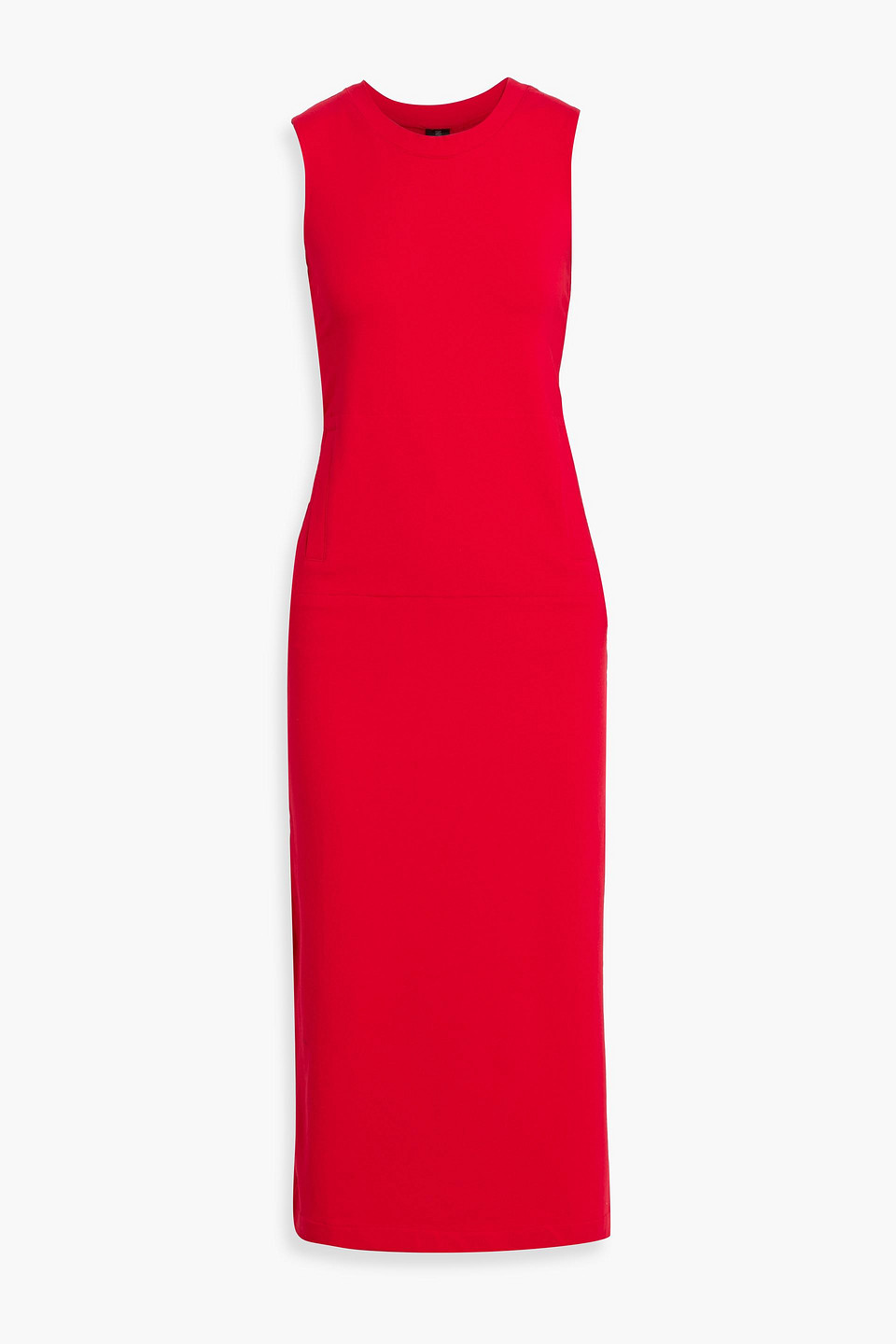 Norma Kamali French Cotton-blend Midi Dress In Red