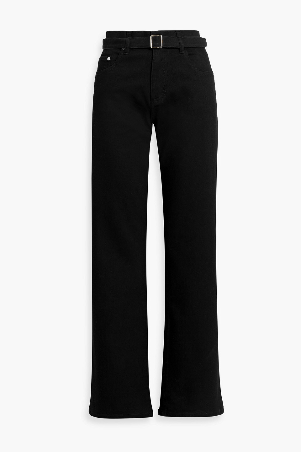 Proenza Schouler Ellsworth Belted High-rise Straight-leg Jeans In Black