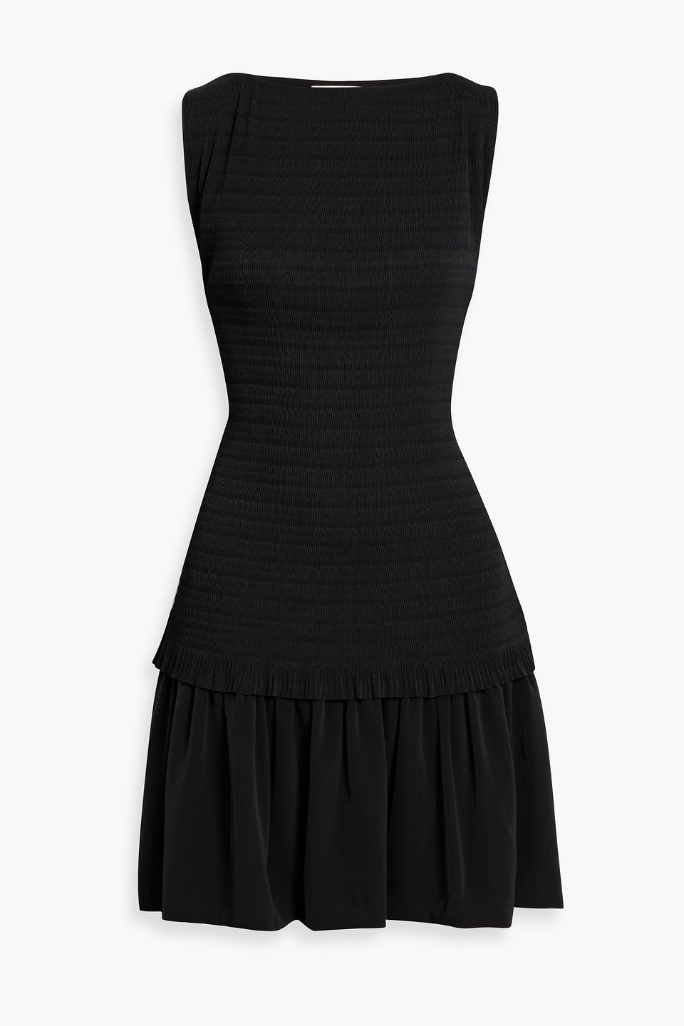 Proenza Schouler Martine Convertible Plissé-crepe Mini Dress In Black