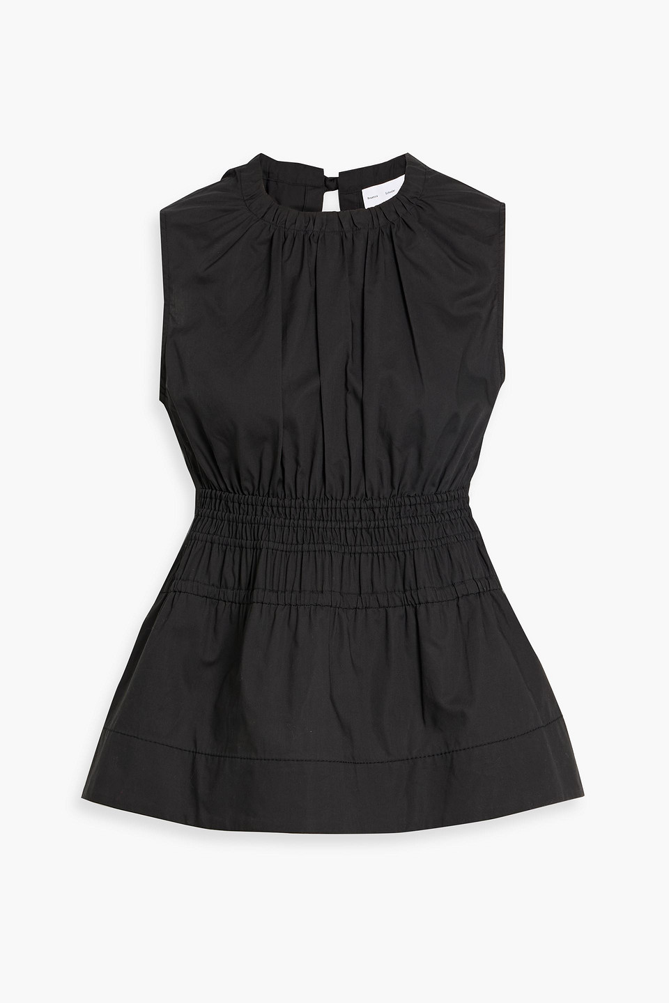 Proenza Schouler Birdie Shirred Cotton-poplin Top In Black