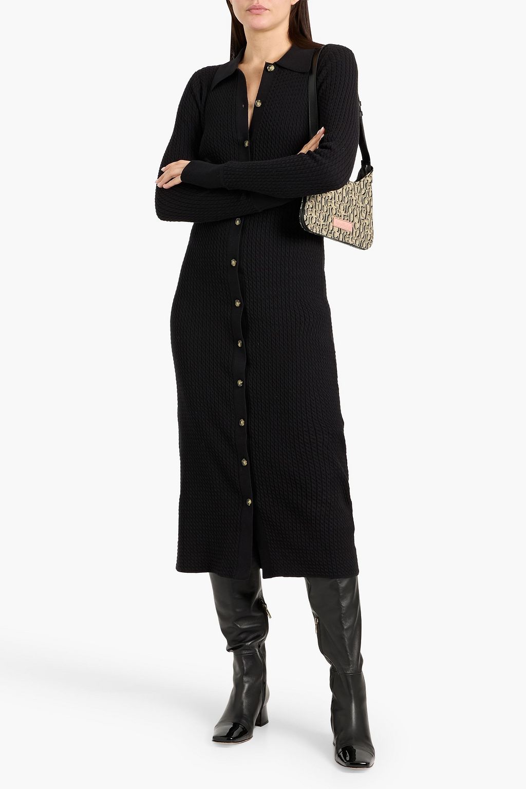PROENZA SCHOULER PSWL Phillips cable-knit cotton-blend midi shirt