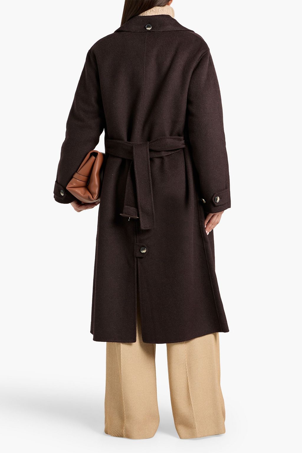 PROENZA SCHOULER Juliette belted wool-blend felt coat | THE OUTNET