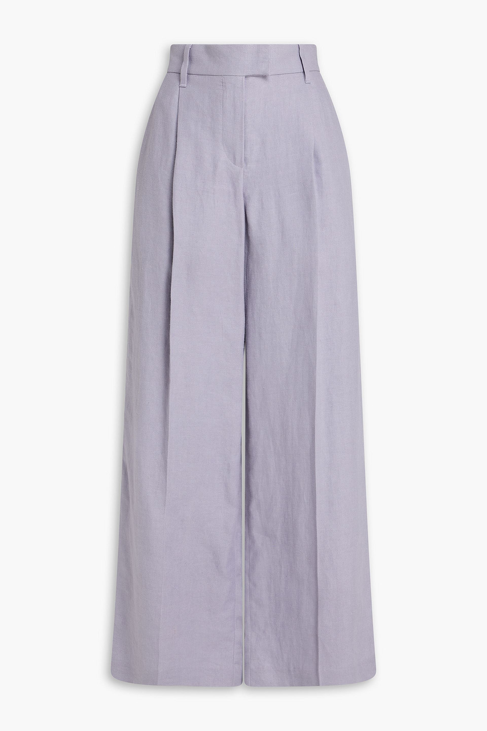 Brunello Cucinelli Linen And Hemp-blend Wide-leg Pants In Purple