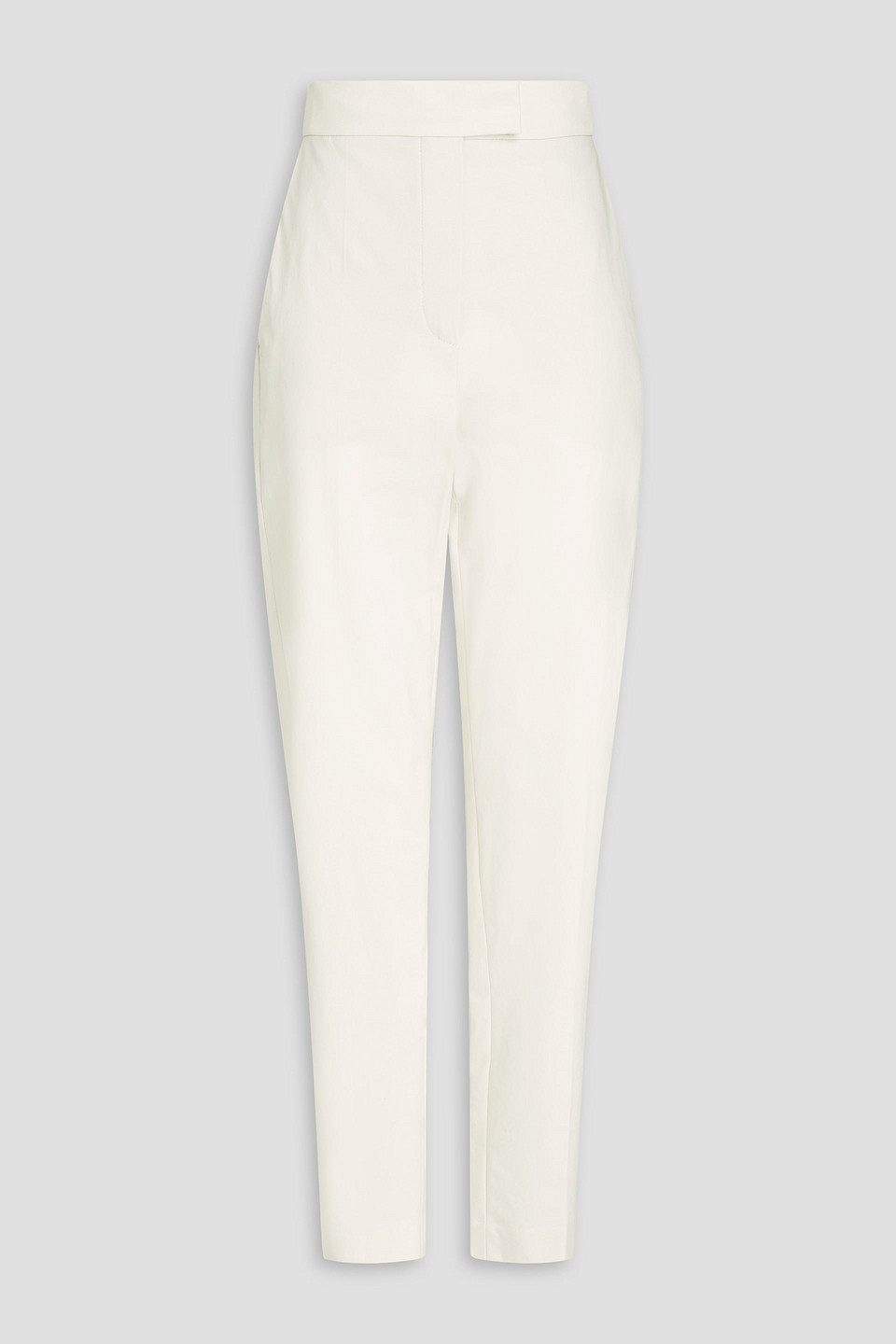 brunello cucinelli - cotton-blend twill tapered pants - white - it 38