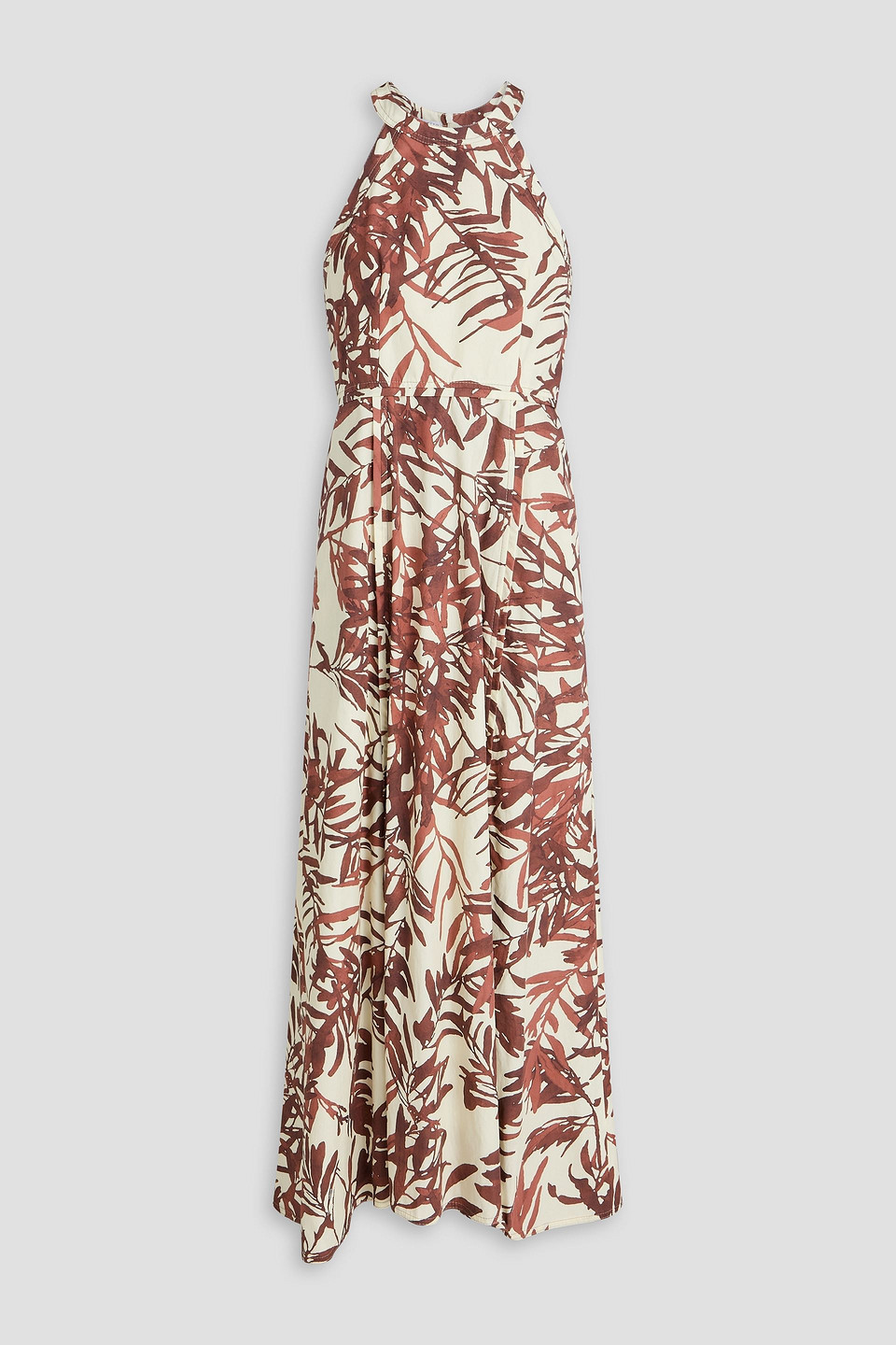 Brunello Cucinelli Printed Cotton-poplin Maxi Dress In Multi