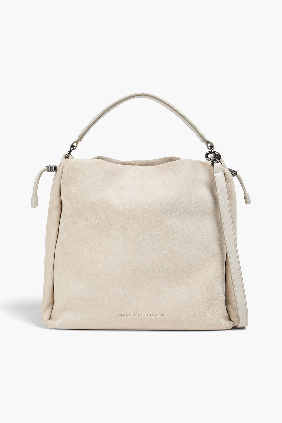 brunello cucinelli - nubuck shoulder bag - gray - onesize