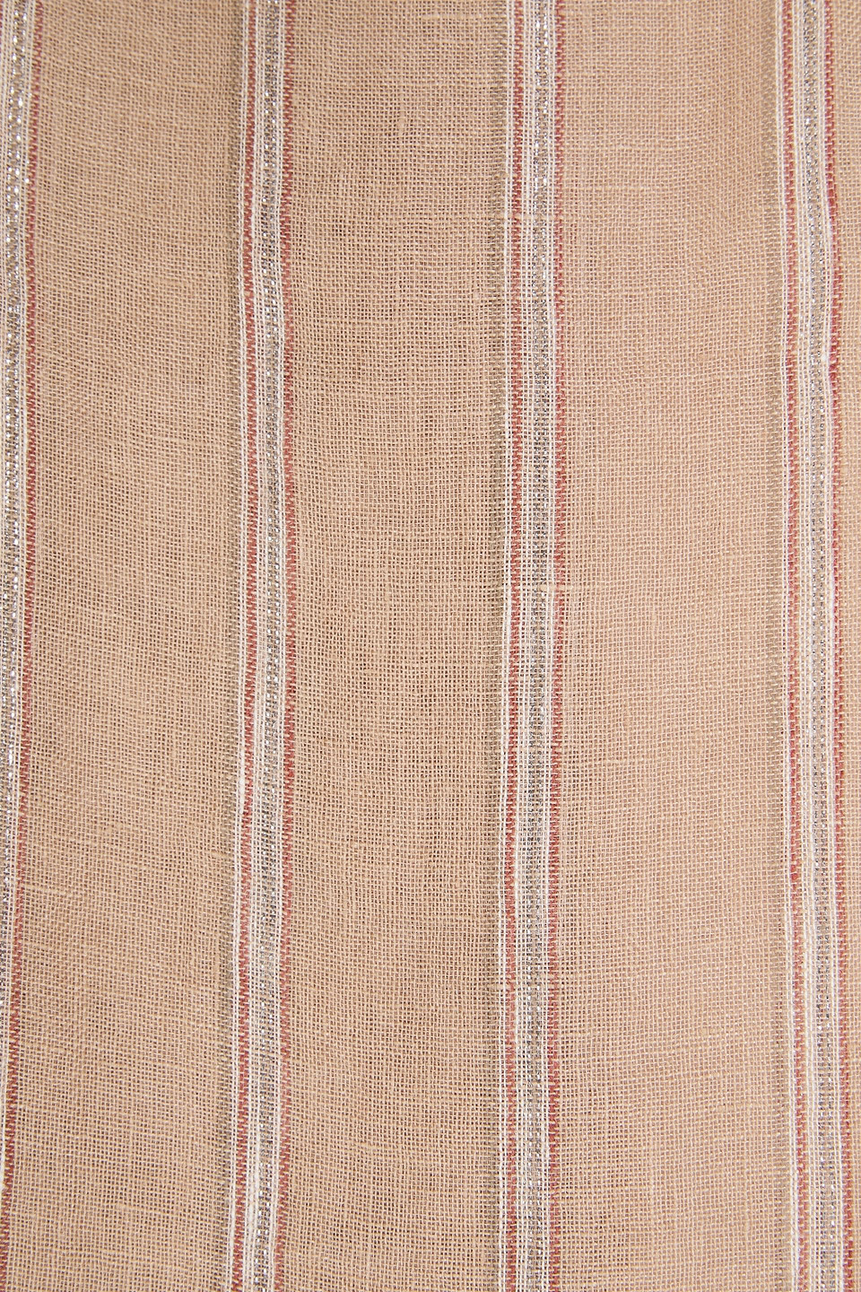  Brunello Cucinelli - Gestreifter Schal Aus Gaze Aus Einer Leinenmischung Mit Metallic-effekt - Neutral - Onesize 