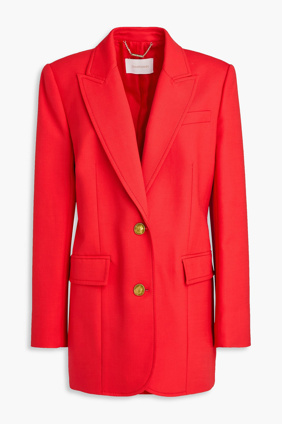 Zimmermann Wool-blend Twill Blazer In Red