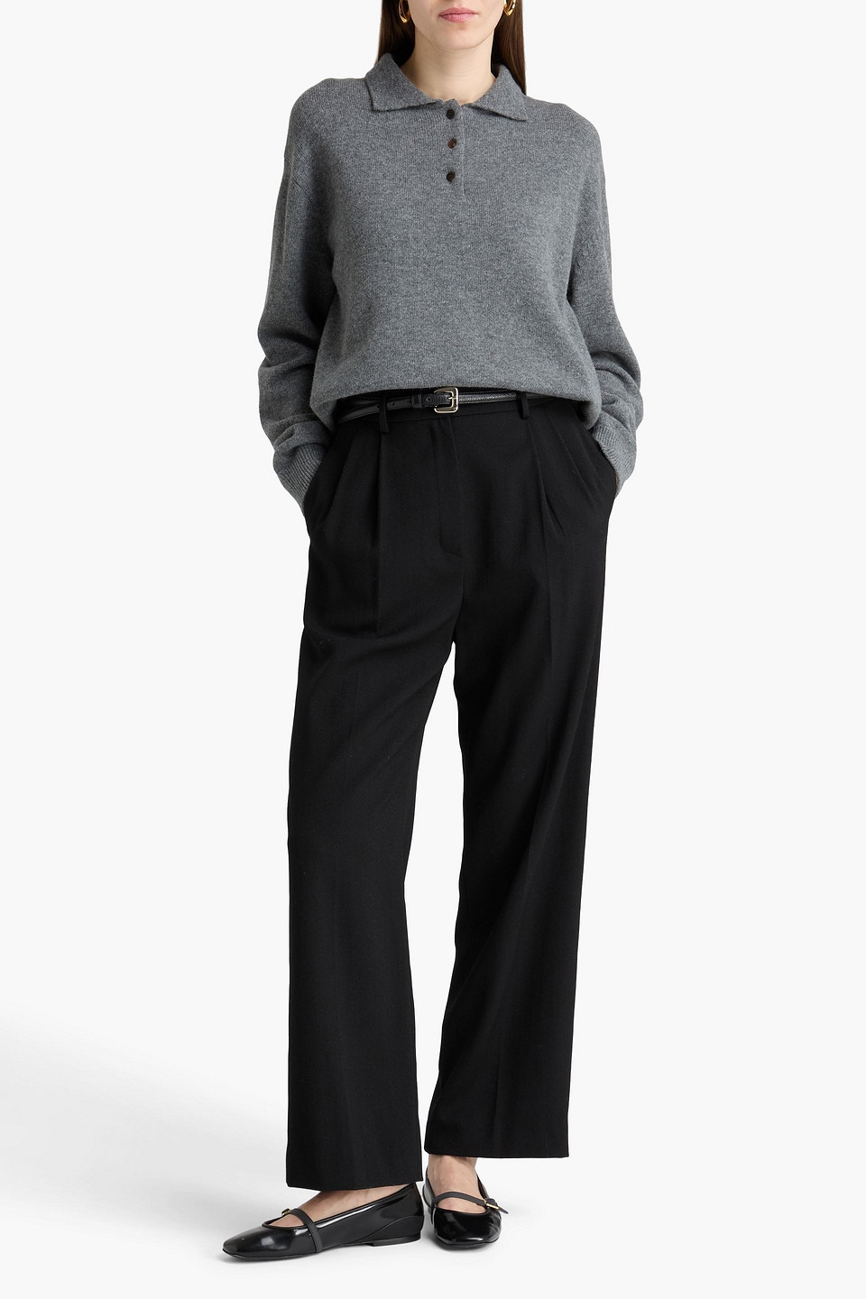  Le 17 Septembre - Pullover Aus Metallic-strick Mit Polokragen - Grau - Fr 36 